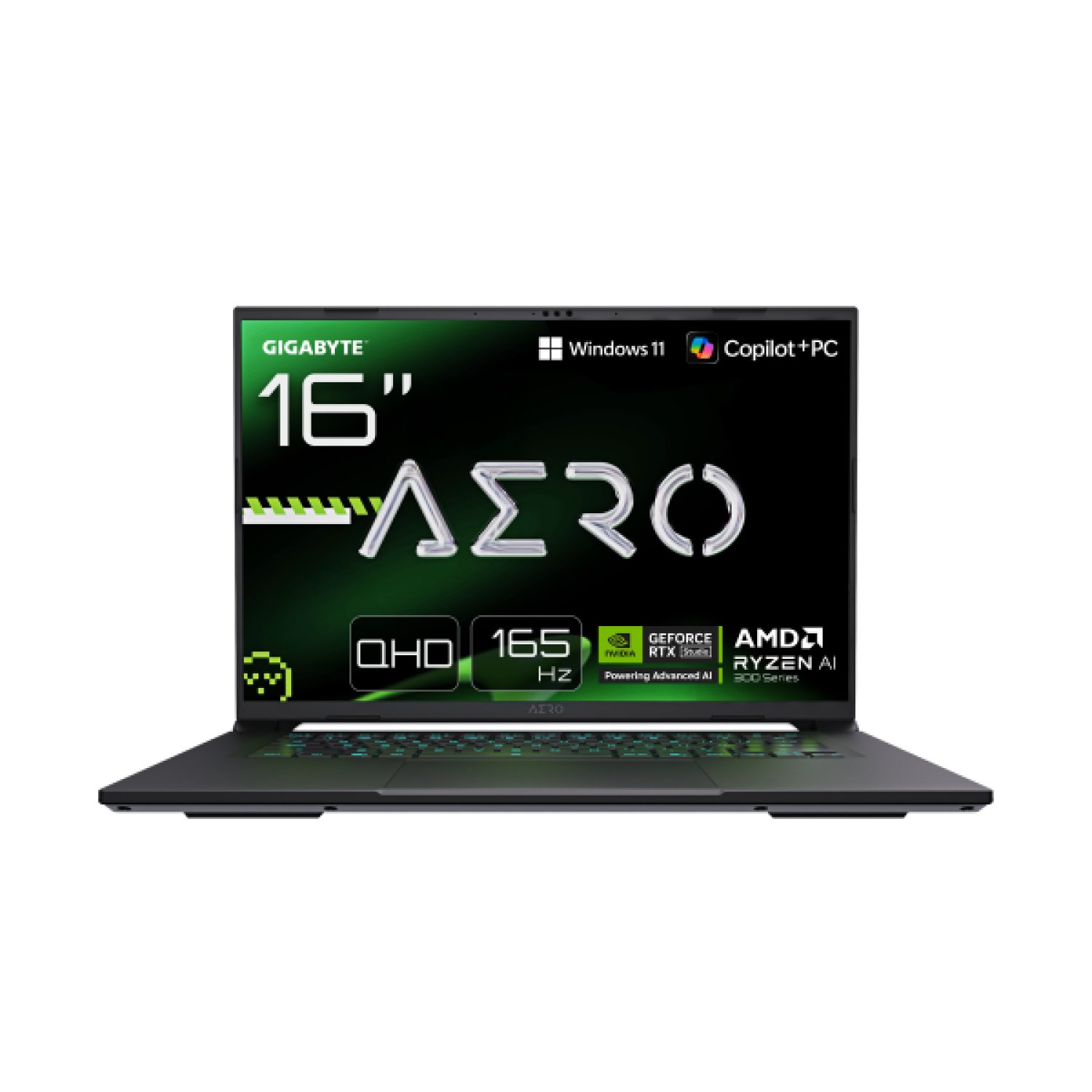 Gigabyte AERO X16 · 16" QHD 165Hz · AMD Ryzen AI 7 HX 350 · RTX 5070 · 32GB DDR5 · 1TB SSD