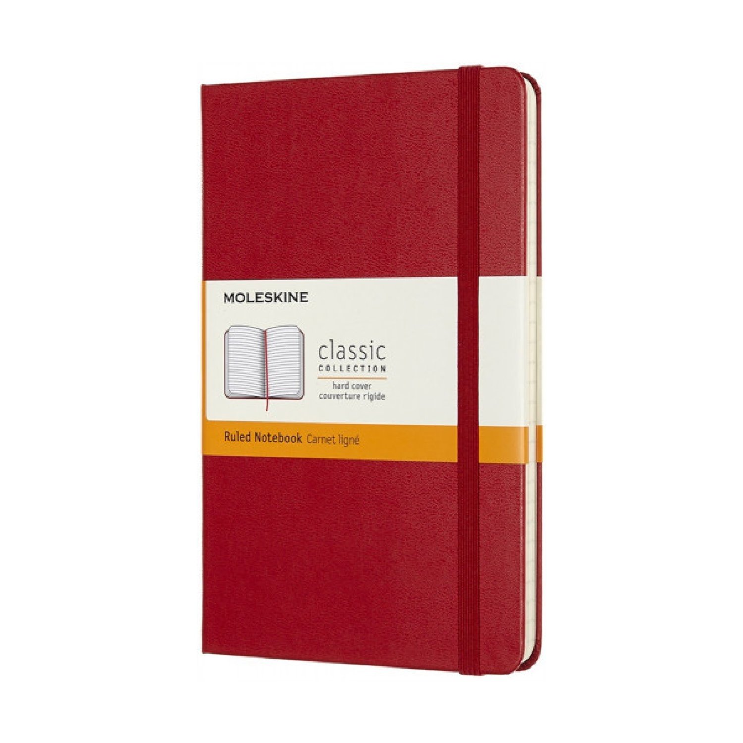 Moleskine · Libreta Clásica Tapa Dura · Rayada · M 11,5x18cm · Roja