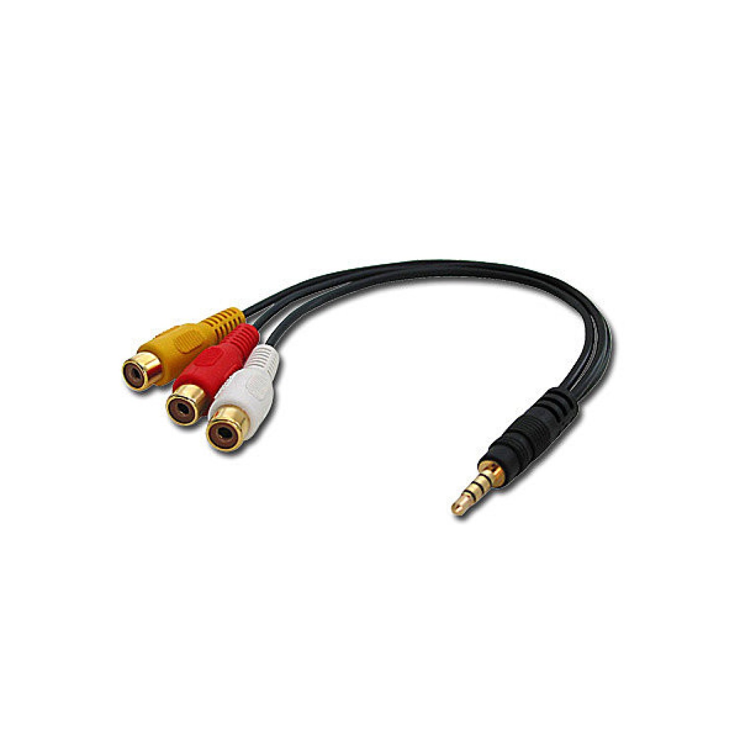 Lindy · Cable Compuesto RCA · 0,25m · 3,5mm a 3xRCA · Negro