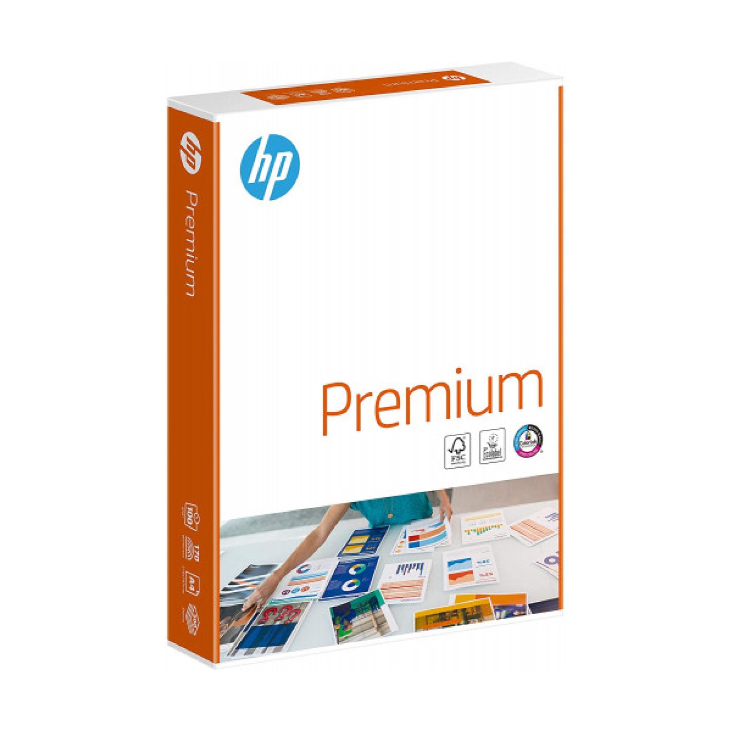 HP Premium · Papel A4 80gr · Pack 500 hojas · Blanco