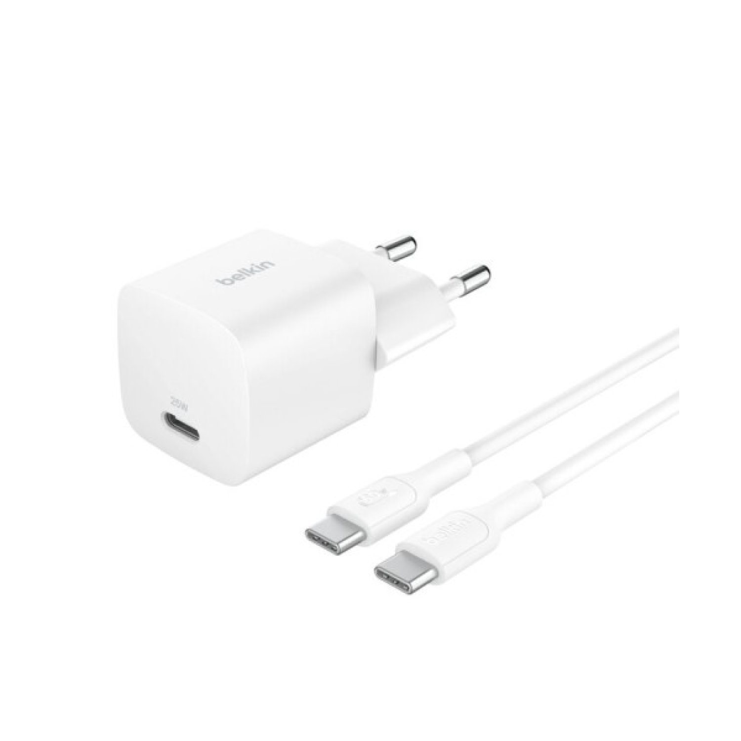 Belkin Cargador USB-C · 25W Power Delivery · Cable C-C 1m · Blanco