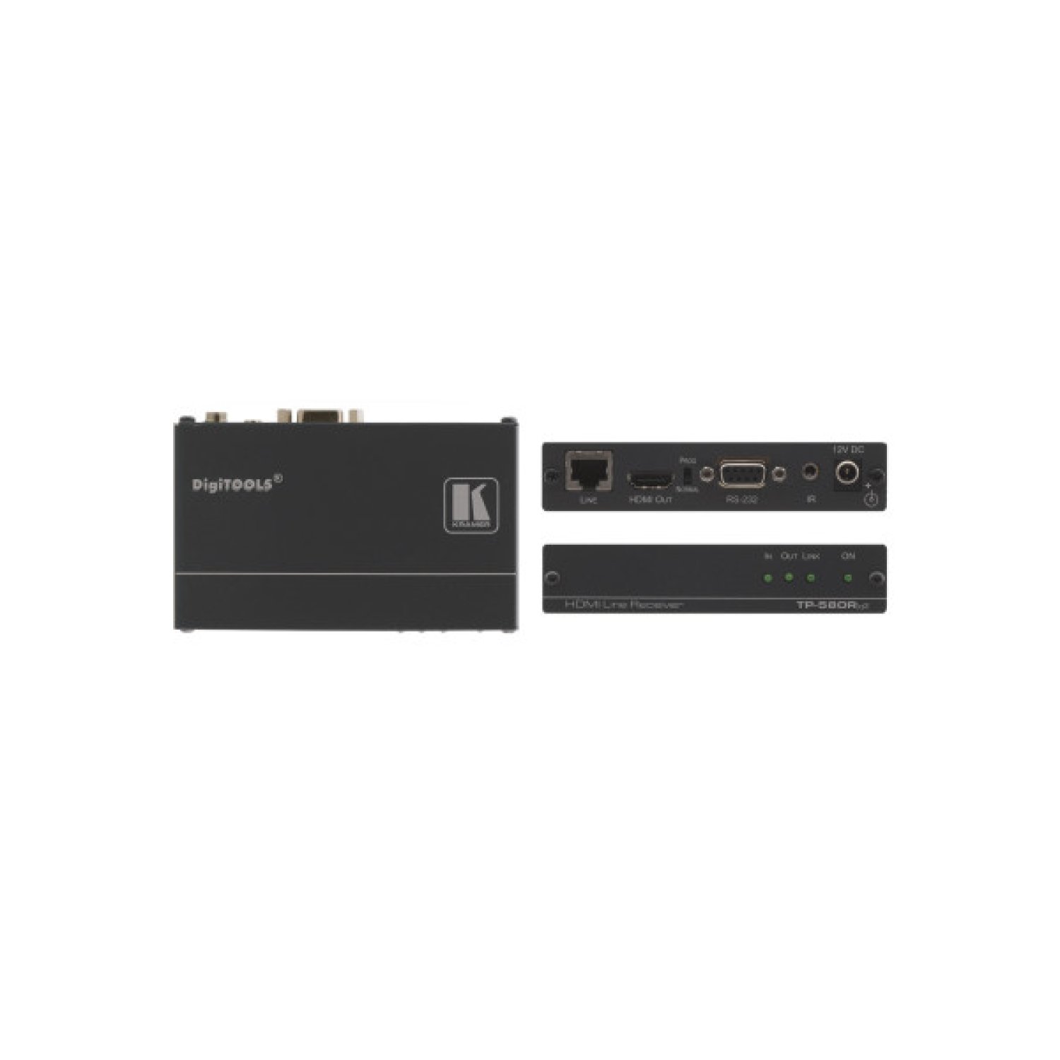 Kramer TP-580RXR · Extensor AV · Receptor de Audio/Vídeo · Negro