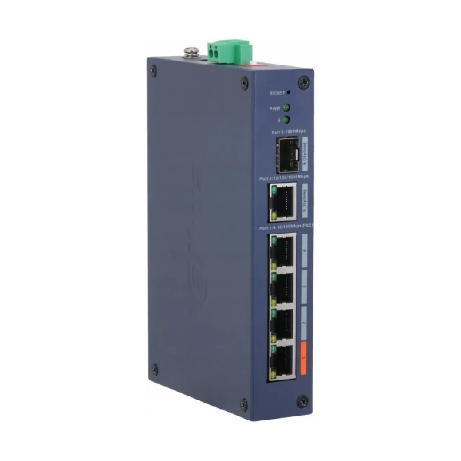 Dahua Switch Industrial · 6 Puertos Gigabit · 4 Puertos PoE · 60W · Hi-PoE · L2 Managed