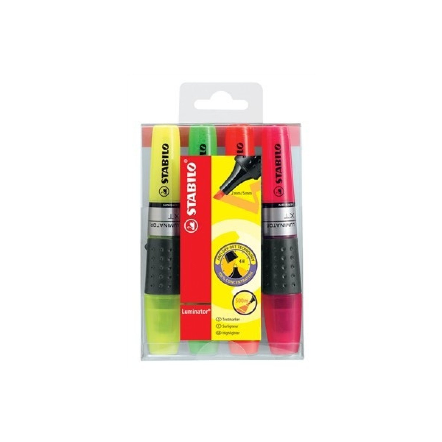 Stabilo Luminator · 4 Marcadores Fluorescentes · Trazo 2/5mm
