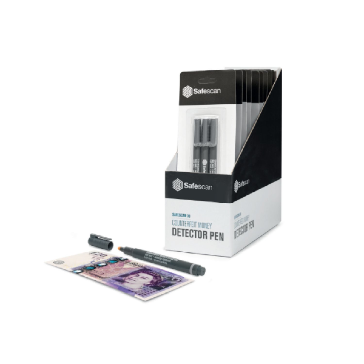 Safescan · Pack 3 Rotuladores + 30 Detectores Billetes · Protección Anti-falsificación