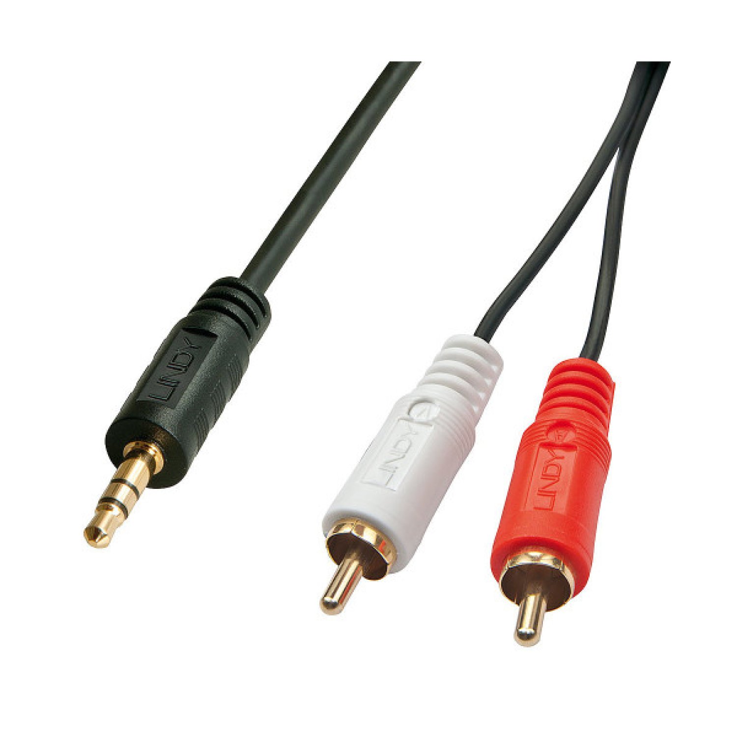 Lindy · Cable de Audio · 3m · 2x RCA a 3,5mm · Negro