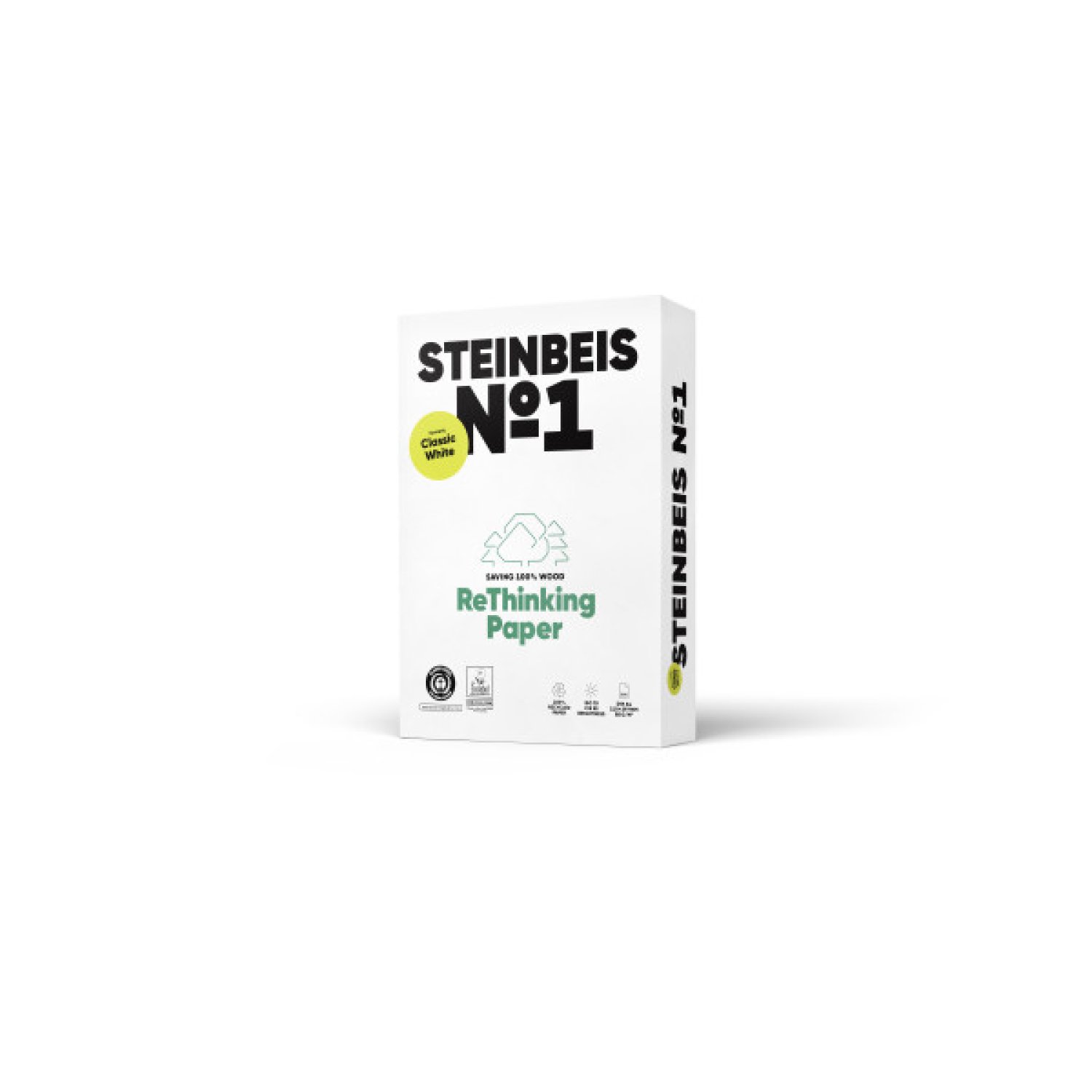 Steinbeis · Papel Reciclado A3 · 500 Hojas · 80 gr · Blanco Classic