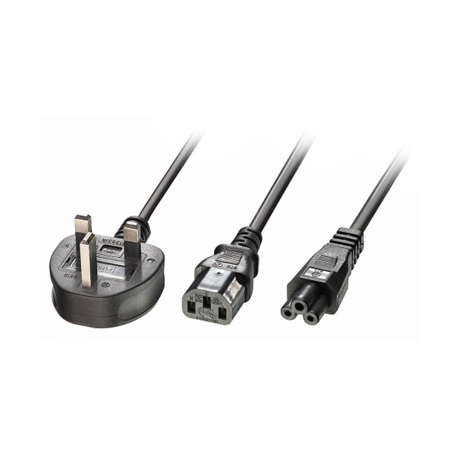 Lindy · Cable Alimentación 2,5m · Enchufe Tipo G + C13/C5 · Negro