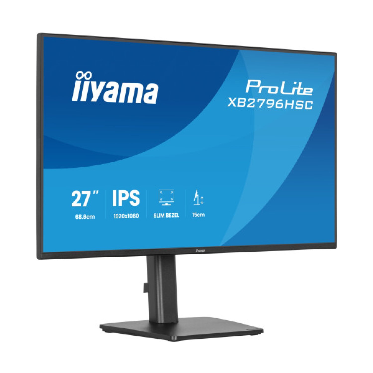 Iiyama Monitor 27" · Full HD 1920x1080 · Panel IPS · USB-C · HDMI · DisplayPort · Base Ergonómica