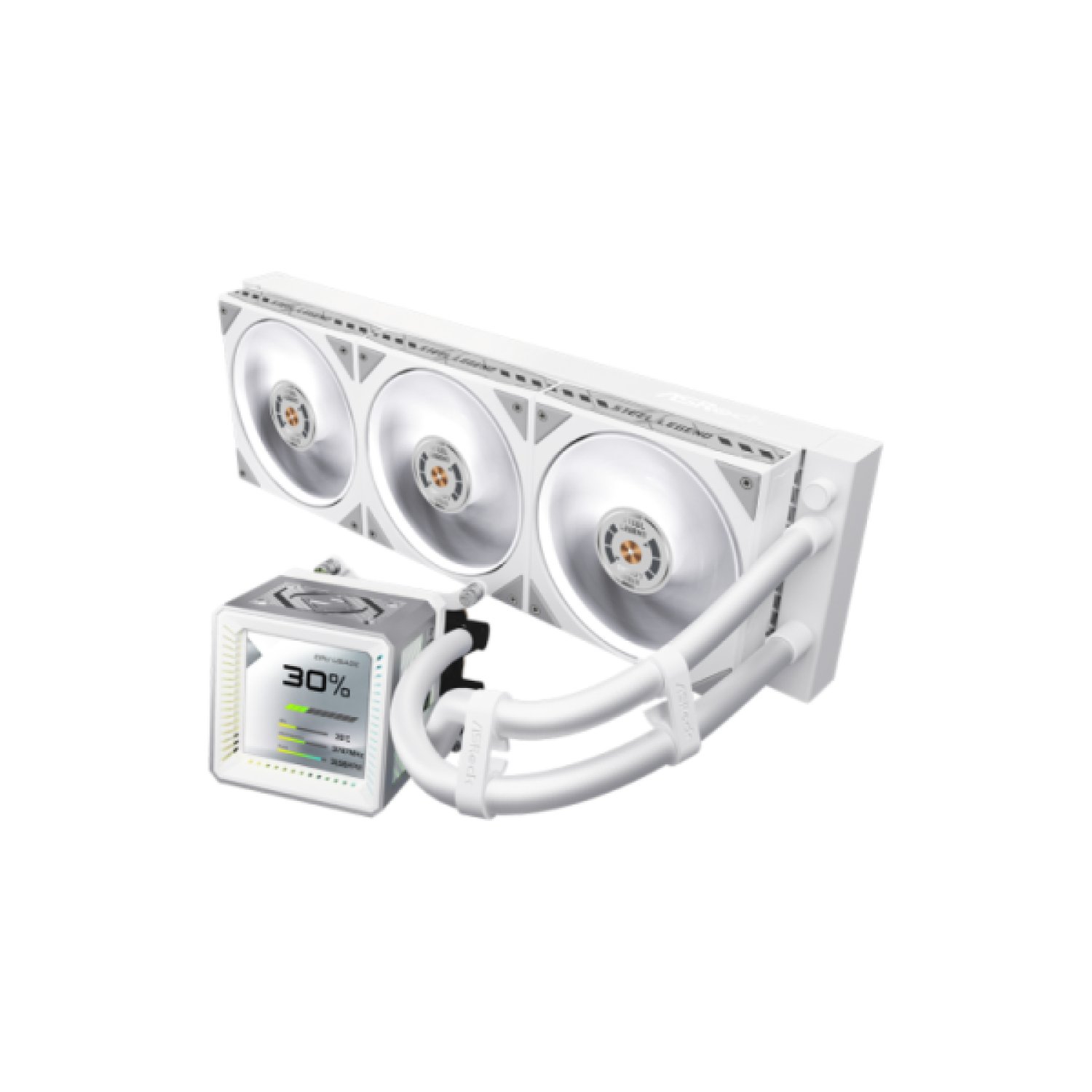 Asrock Pro White 360 · Refrigeración Líquida CPU · Socket 1851/1700/AM5/AM4 · 3x120mm ARGB · Blanco