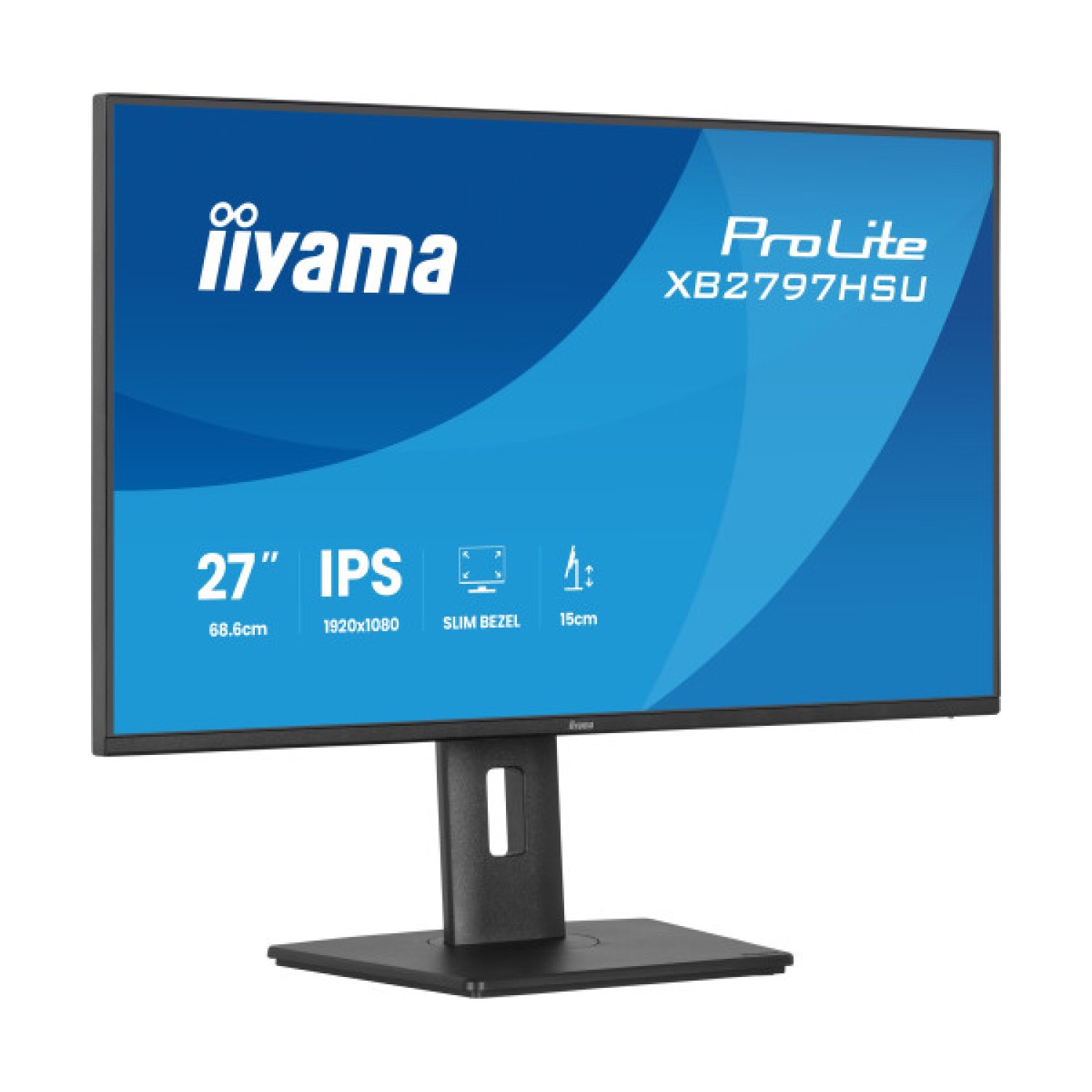 Iiyama Monitor 27" Full HD · 1920x1080 · Panel IPS · Ajustable altura · HDMI · DisplayPort · USB