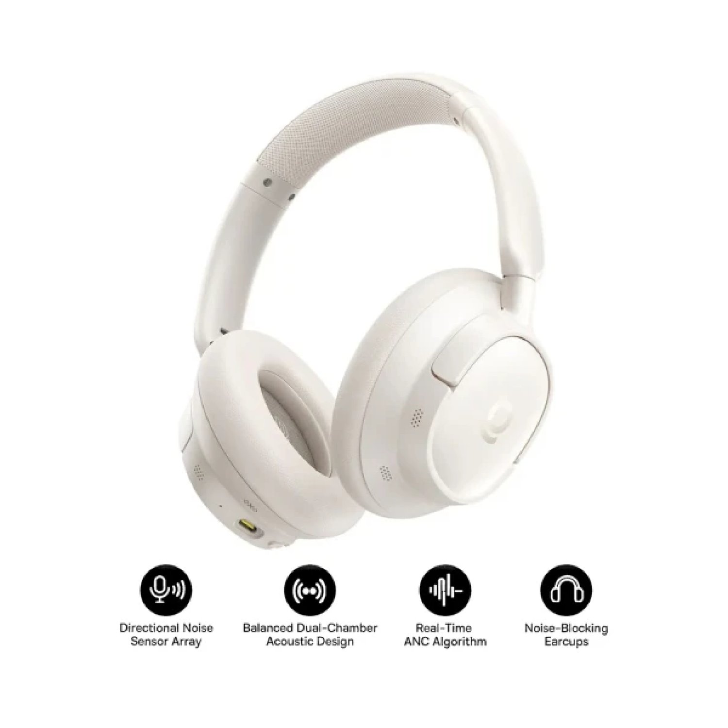 Baseus Bass BH1 · Auriculares Inalámbricos Cancelación de Ruido · Blanco Perla