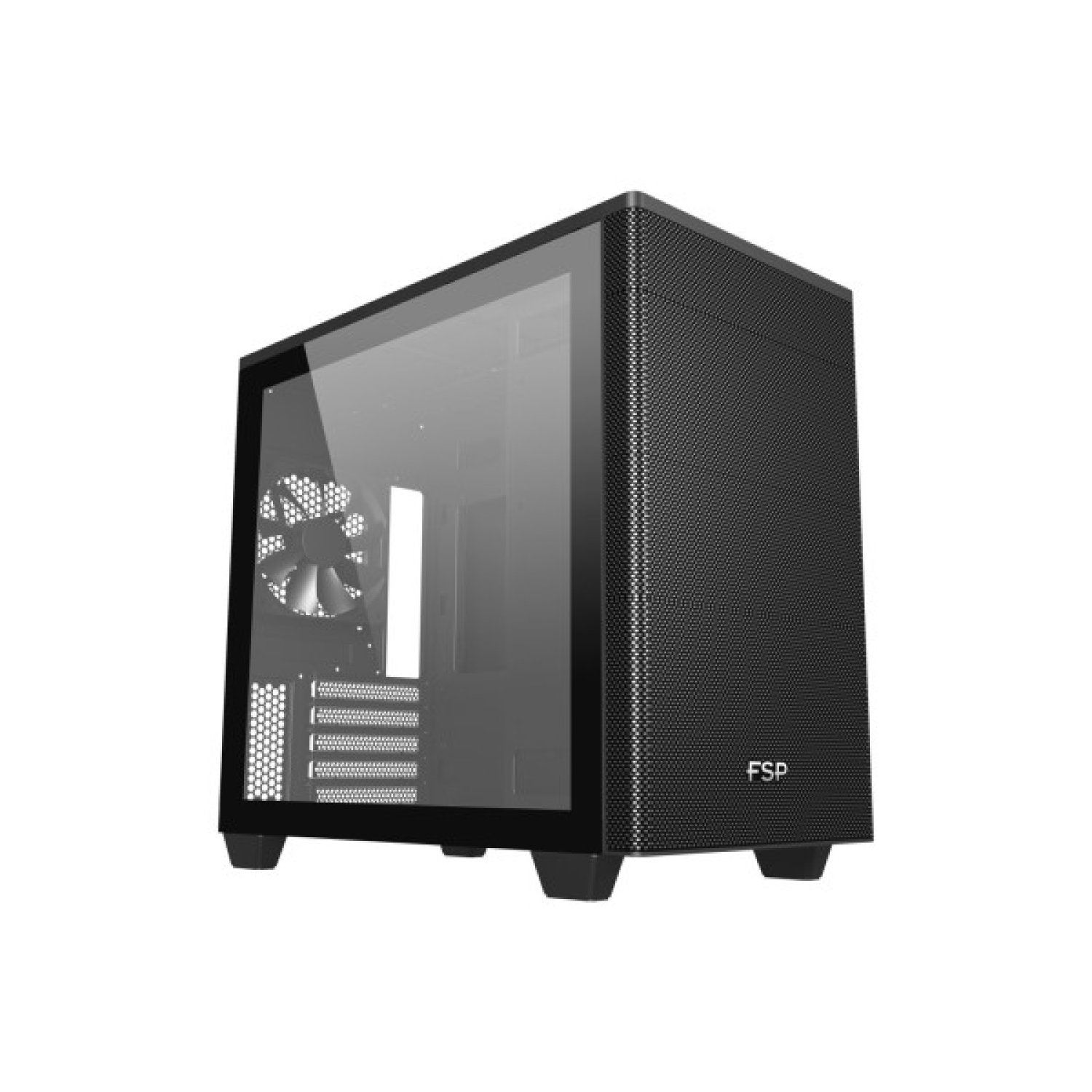 FSP CST360 · Caja M-ATX Mid Tower · 2x USB 3.0 · Type-C · 2x 12cm Fan