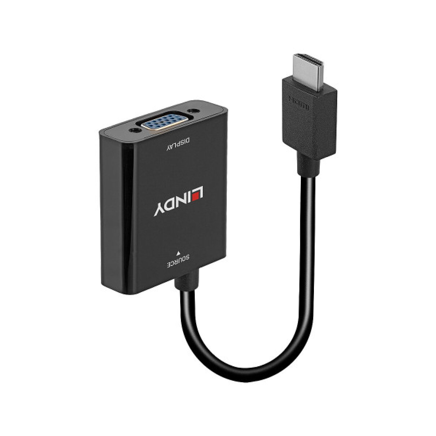 Lindy · Adaptador HDMI a VGA · 0,1 m · Negro