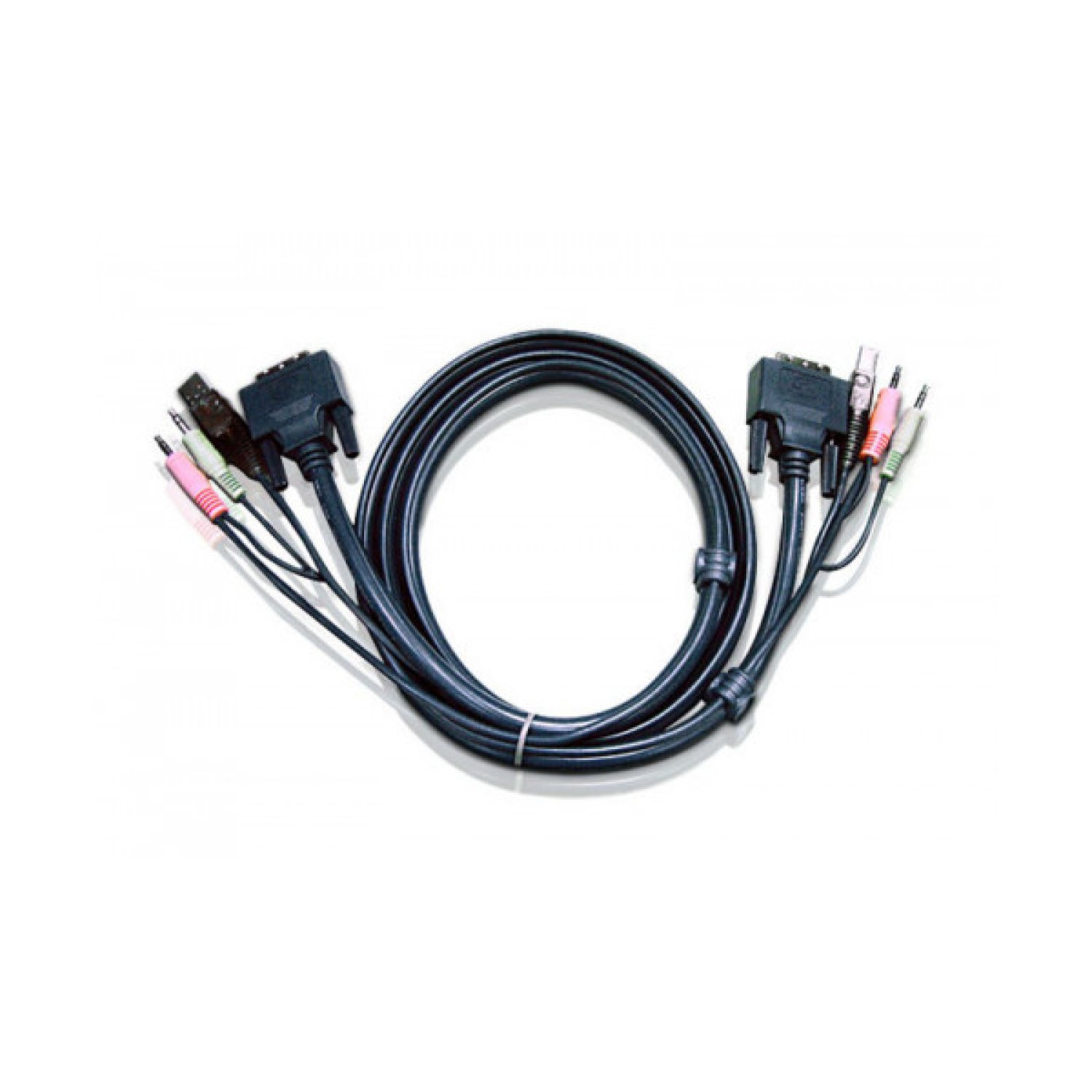 Aten · Cable KVM USB DVI-D · 1,8m · Negro