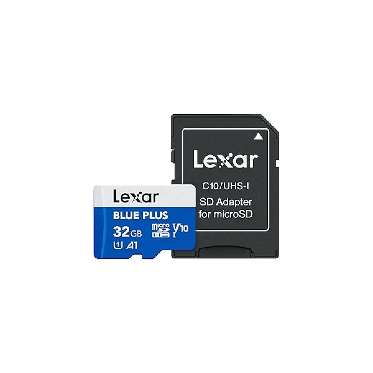 Lexar Blue Plus · MicroSDHC 32GB · UHS-I · Hasta 100MB/s · C10 A1 V10 · Con Adaptador SD