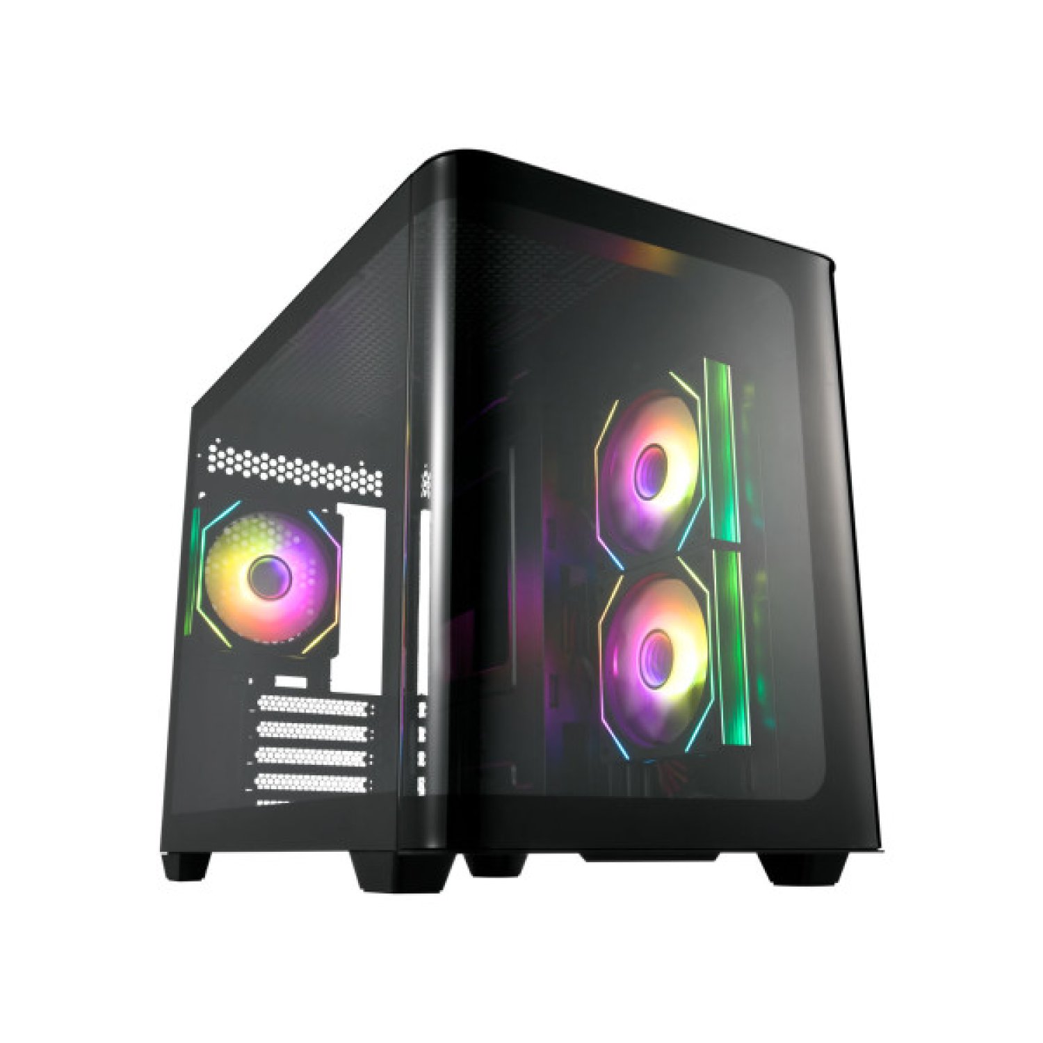 FSP S380-BA · Caja M-ATX Mid Tower · USB 3.0 · Type-C · 3 Ventiladores ARGB 120mm
