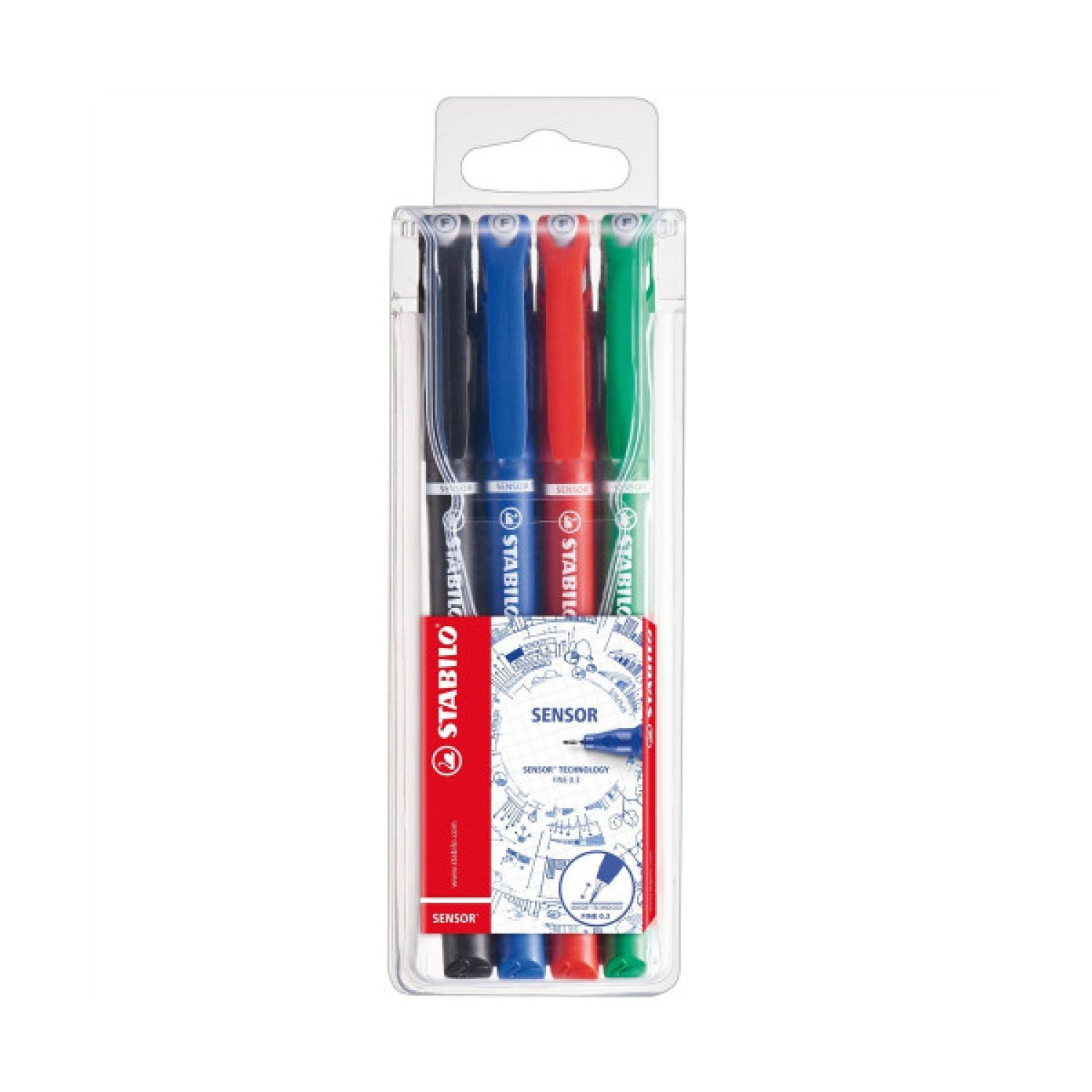 Stabilo · Set 4 Rotuladores Punta Fina · 0,3mm · Colores Surtidos