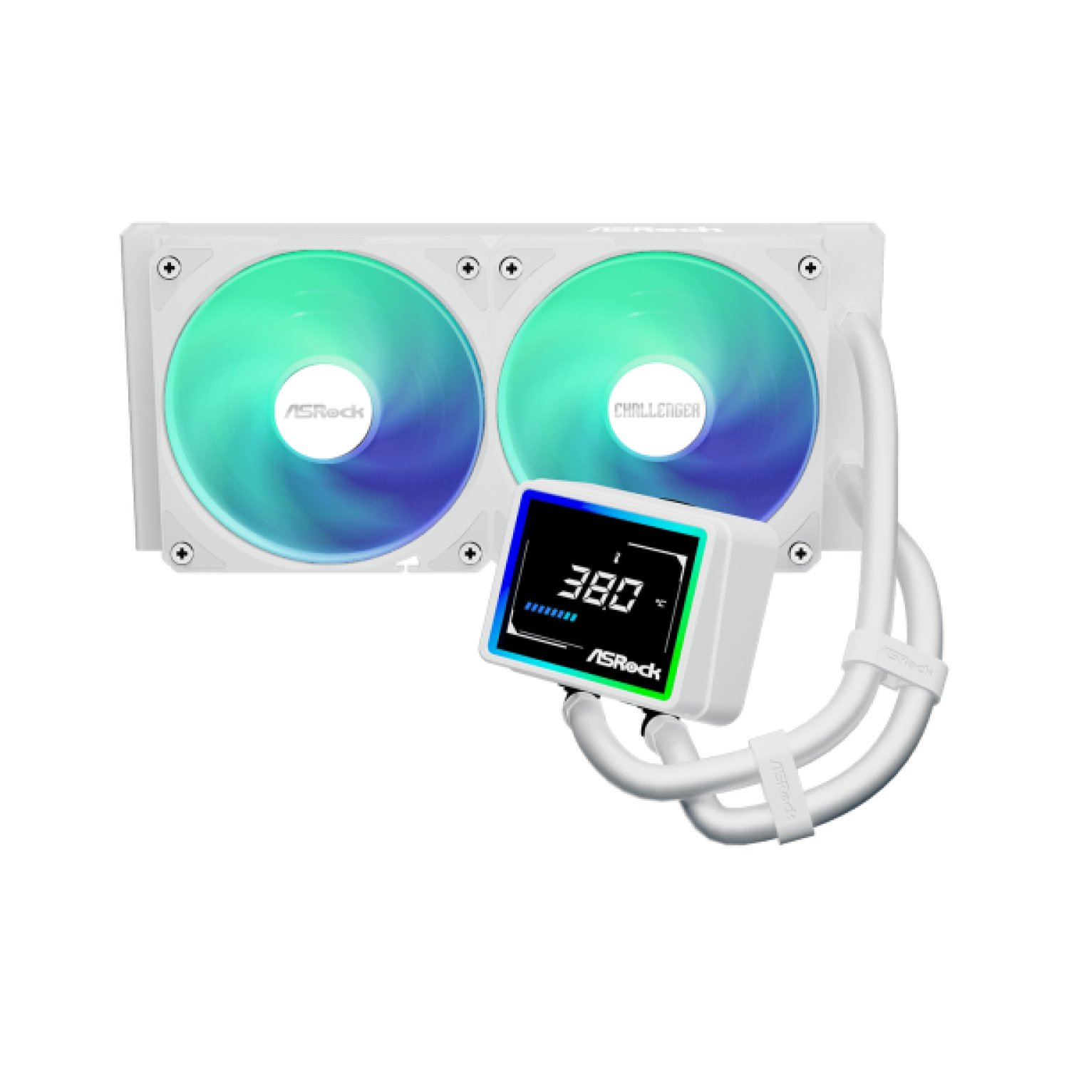 ASRock Challenger White 240 · Refrigeración Líquida · 2x120mm ARGB · LCD · Socket 1851/1700/AM5/AM4