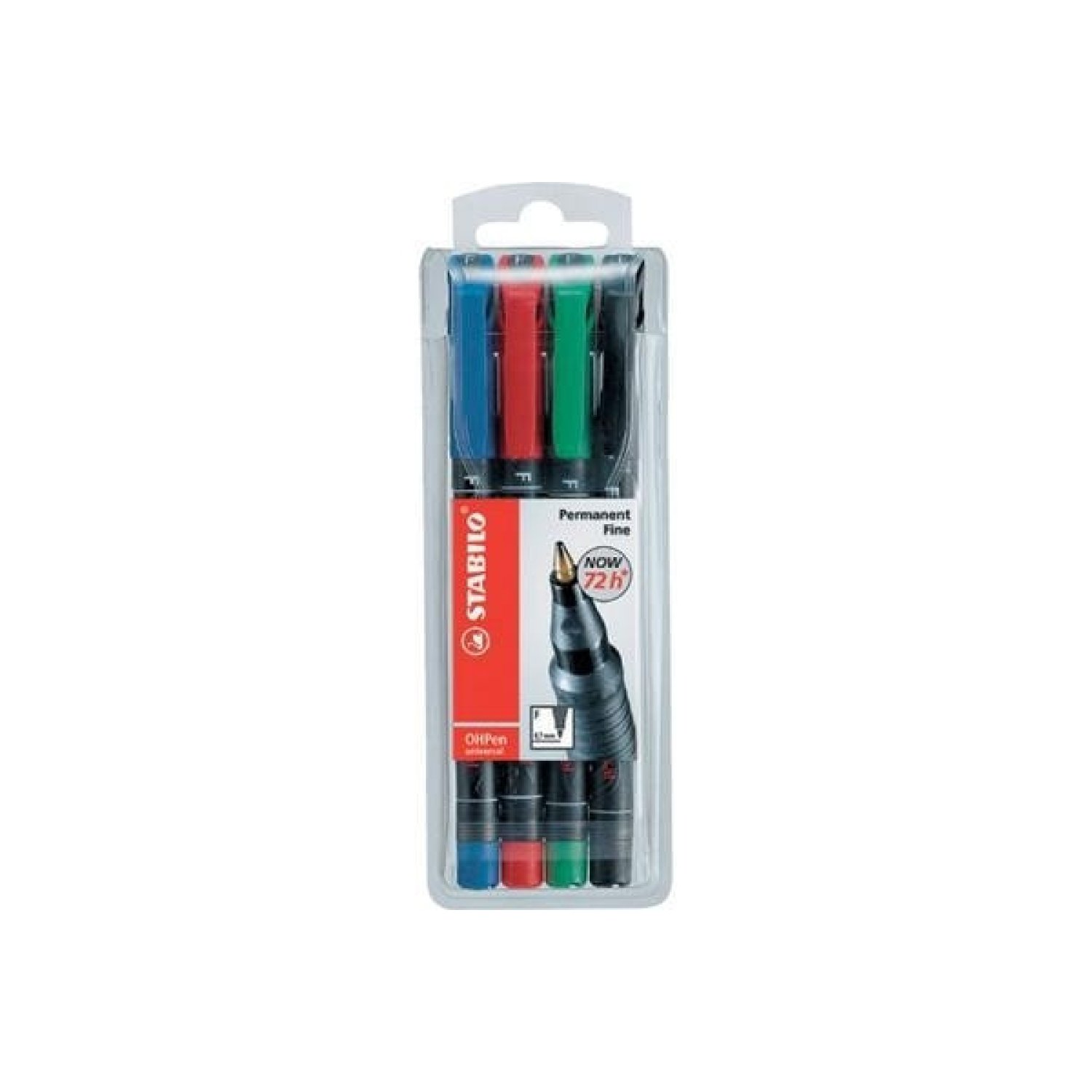 Stabilo · Marcadores Permanentes · Punta Fina 0,7mm · Estuche 4 Colores Surtidos