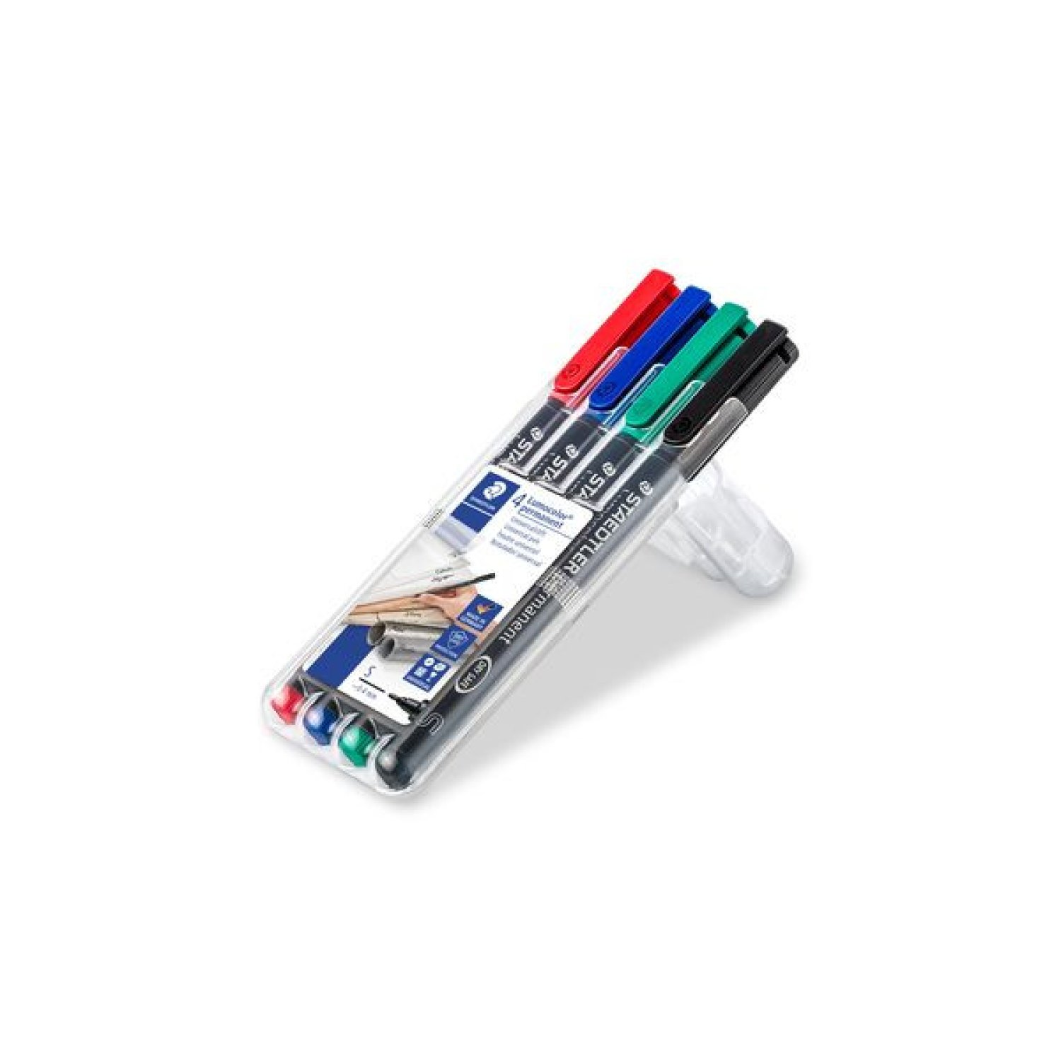 Staedtler Lumocolor · 4 Marcadores Permanentes · Punta Superfina 0,4mm · Surtidos