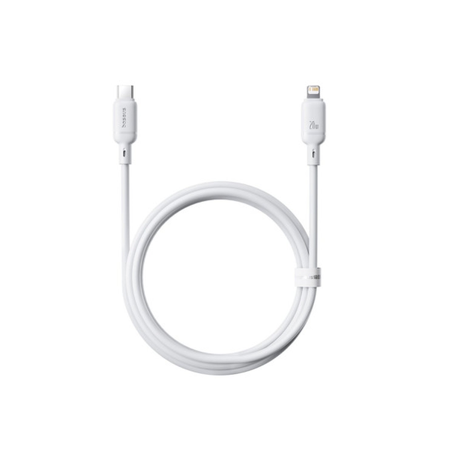 Baseus Silky Series · Cable USB-C a Lightning · 20W · 1m · Blanco Lunar
