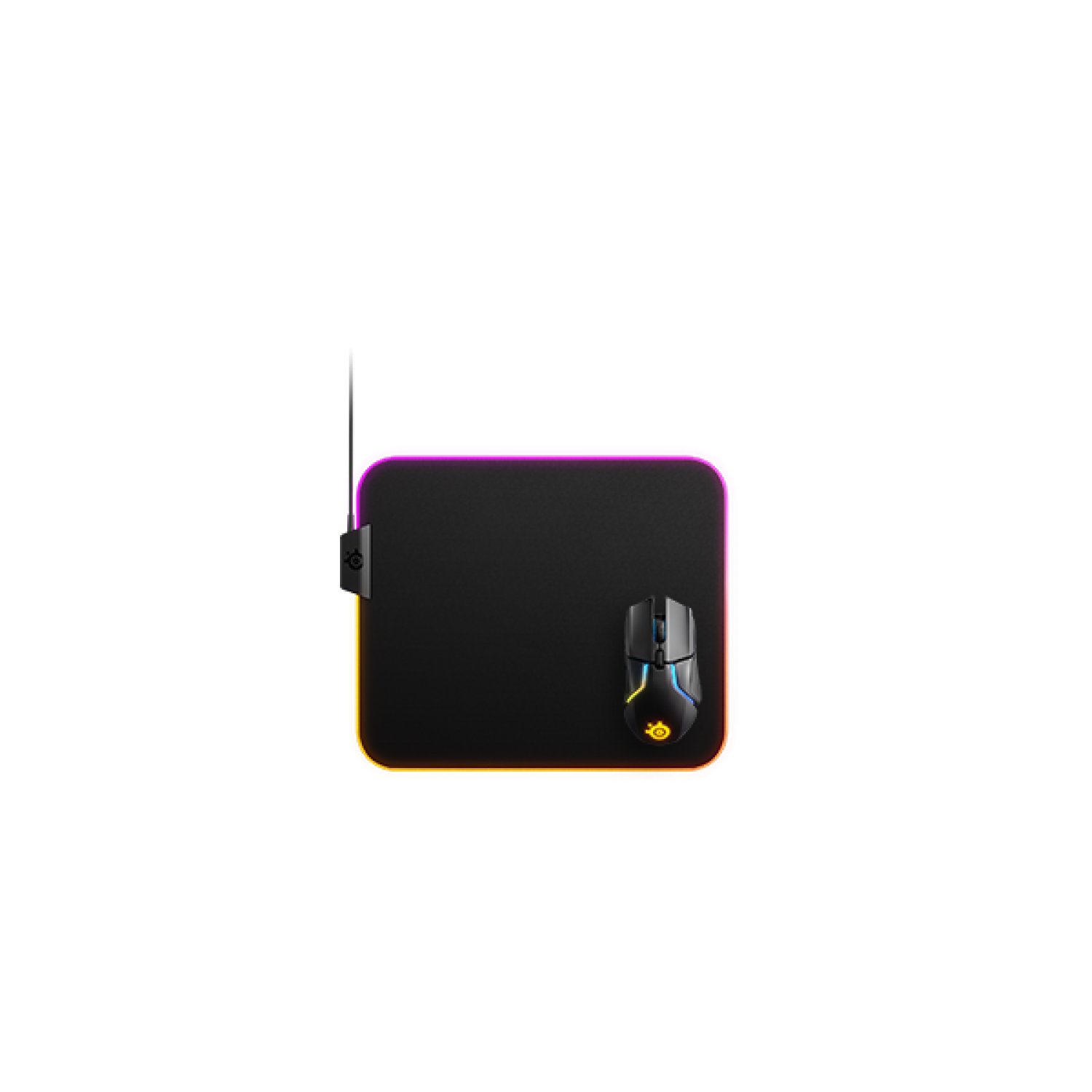 SteelSeries QcK Prism Cloth Medium · Alfombrilla Gaming · Iluminación RGB · Negro