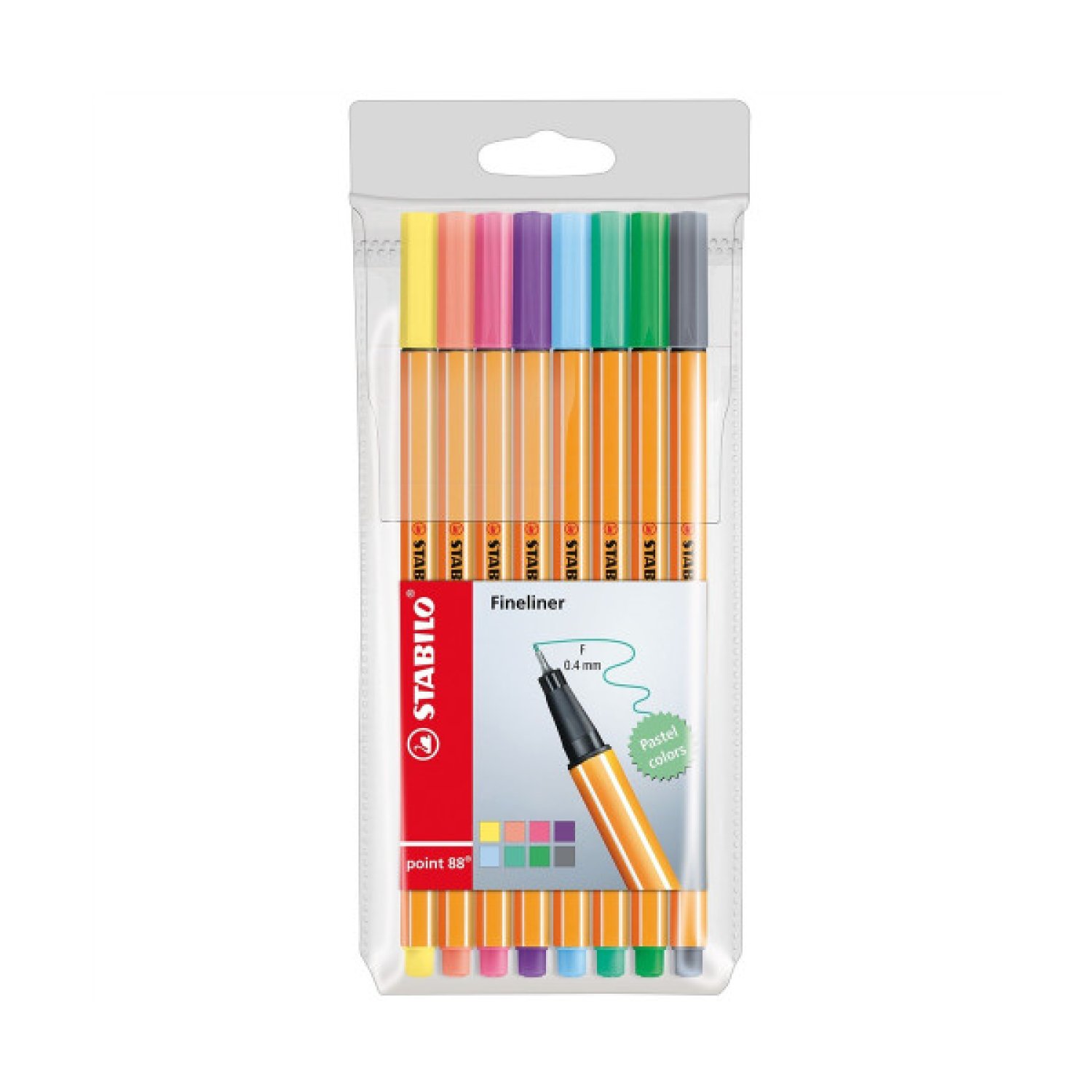 Stabilo Point 88 · Rotuladores Punta Fina 0,4mm · Pack 8 unidades · Colores Pastel