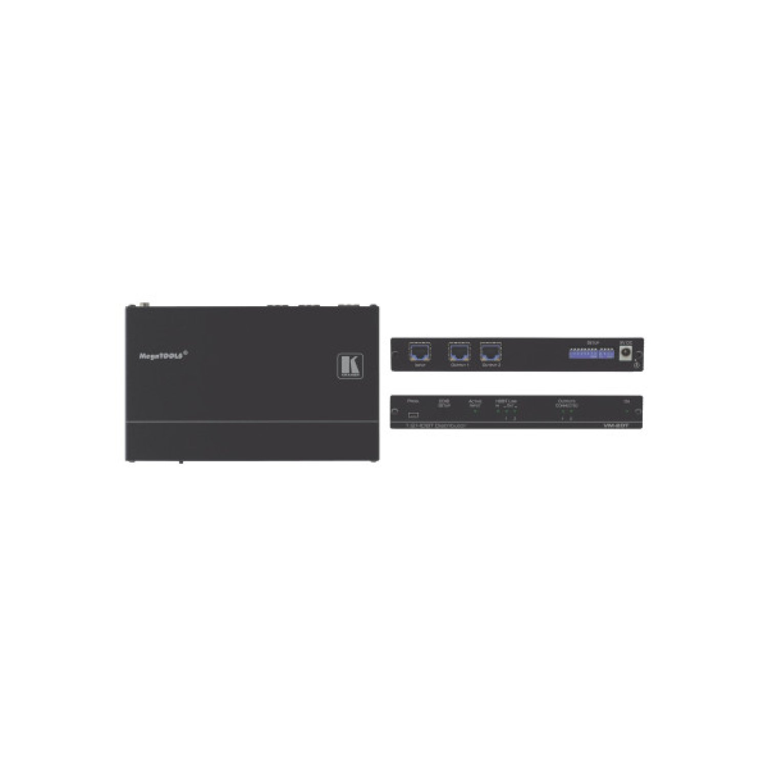 Kramer VM-2DT · Amplificador de Línea de Vídeo · Negro