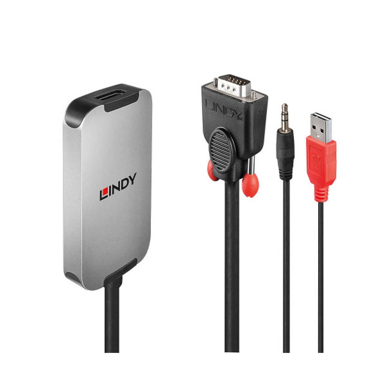 Lindy · Adaptador Vídeo · Cable Profesional · Negro/Blanco