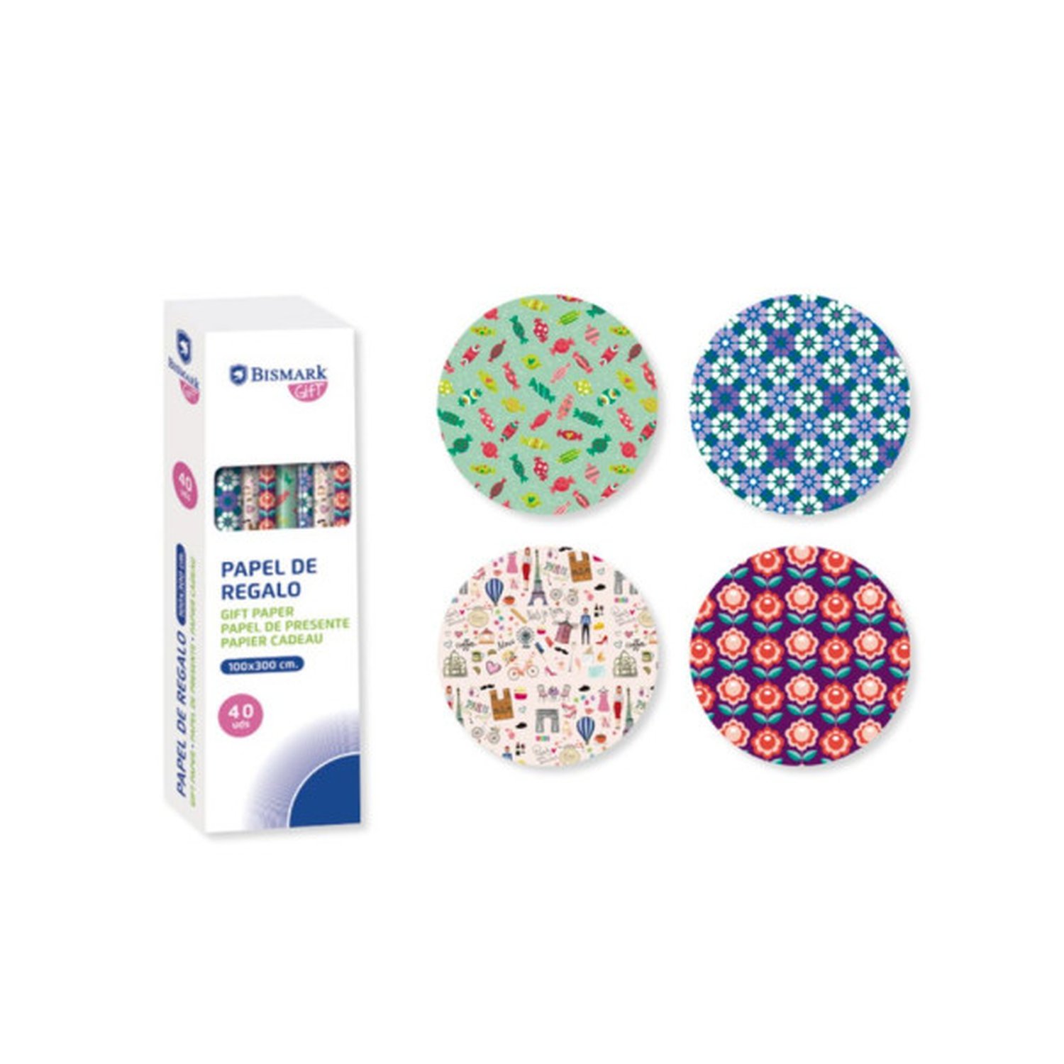 PAPEL DE REGALO TODO TIEMPO FUNNY 100X300 CM BISMARK 329861 (40 Uds)