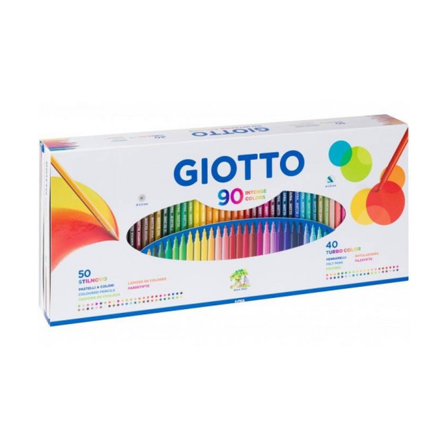 GIOTTO STILNOVO CAJA 50 LAPICEROS + 40 ROTULADORES + SACAPUNTAS GIOTTO F257500