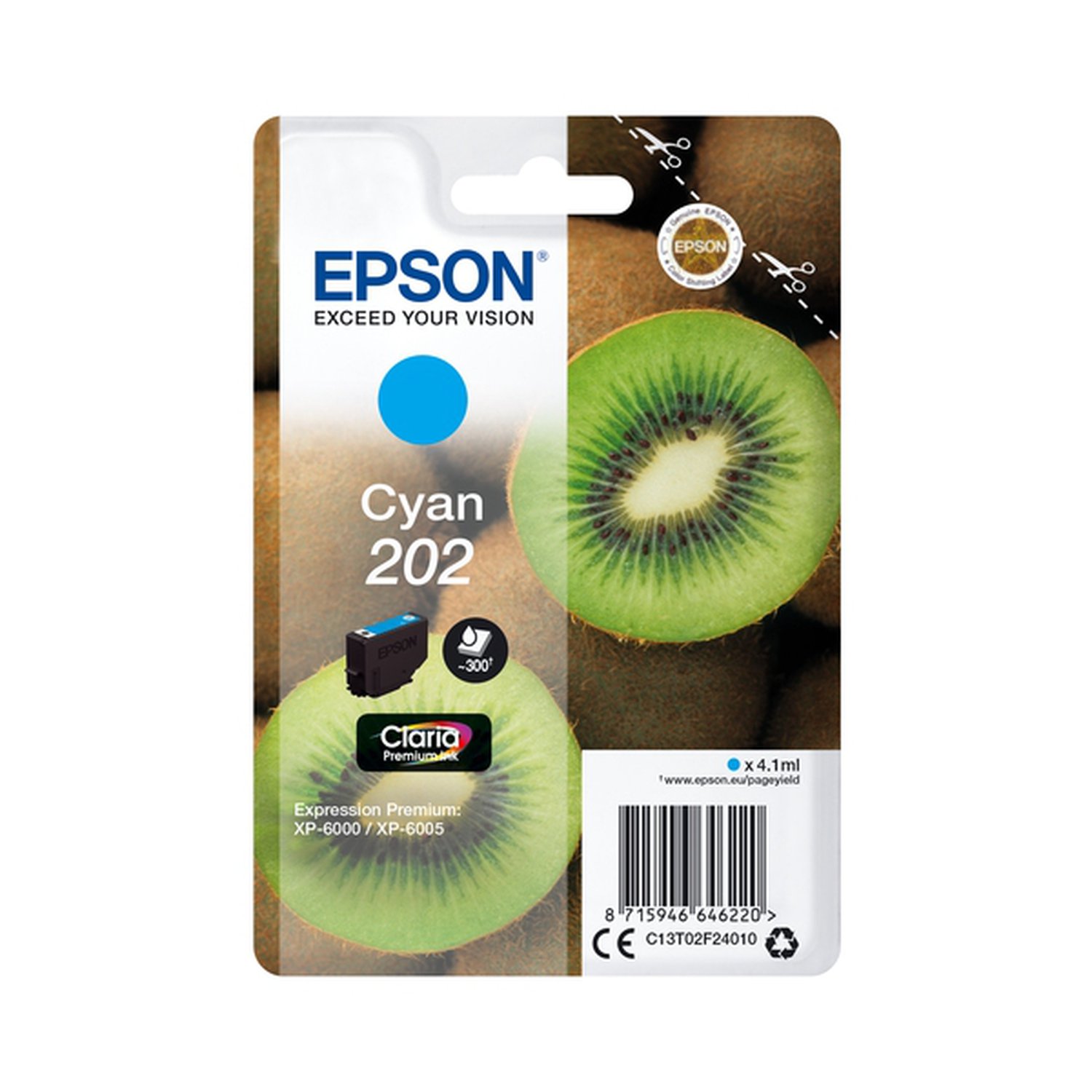 Epson Cartucho de tinta cian 300 paginas C13T02F24010 (202)
