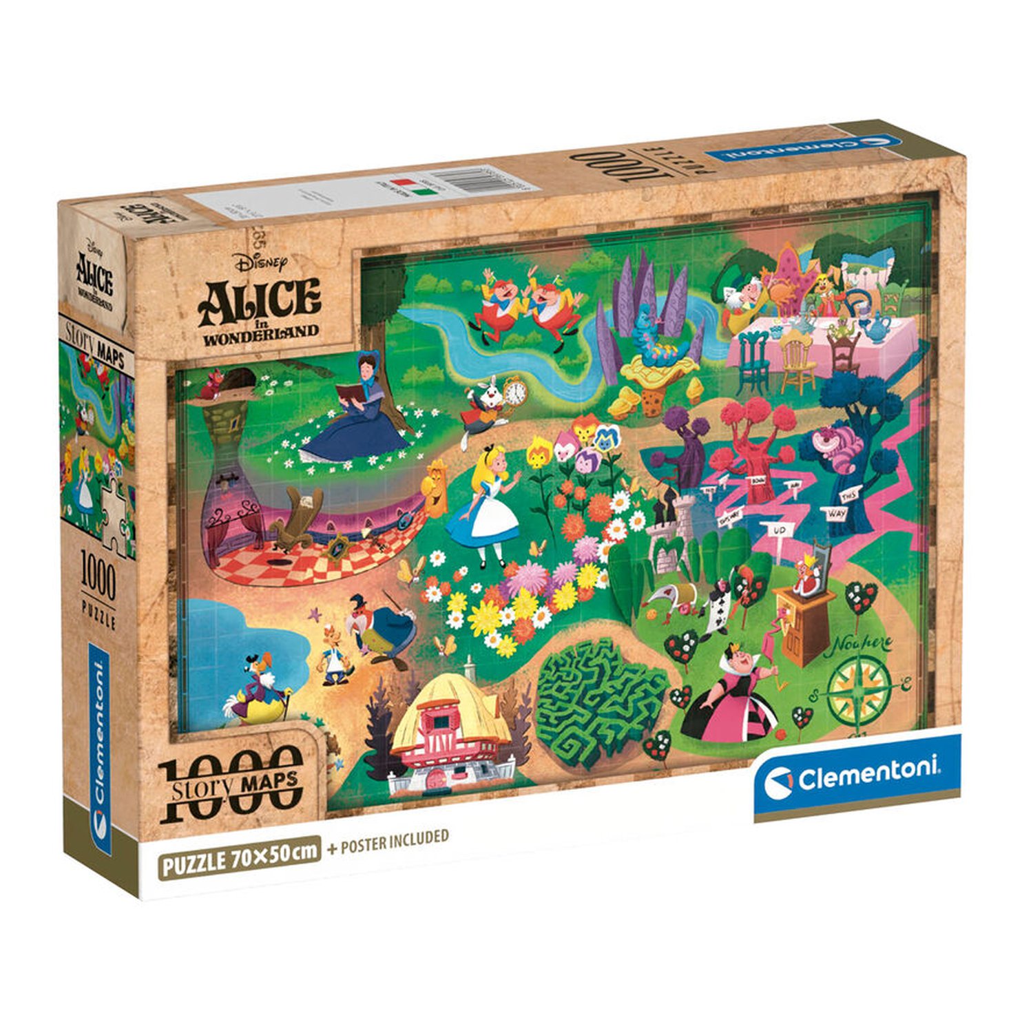 Puzzle Mapa Alicia en el Pais de las Maravillas Disney 1000pzs