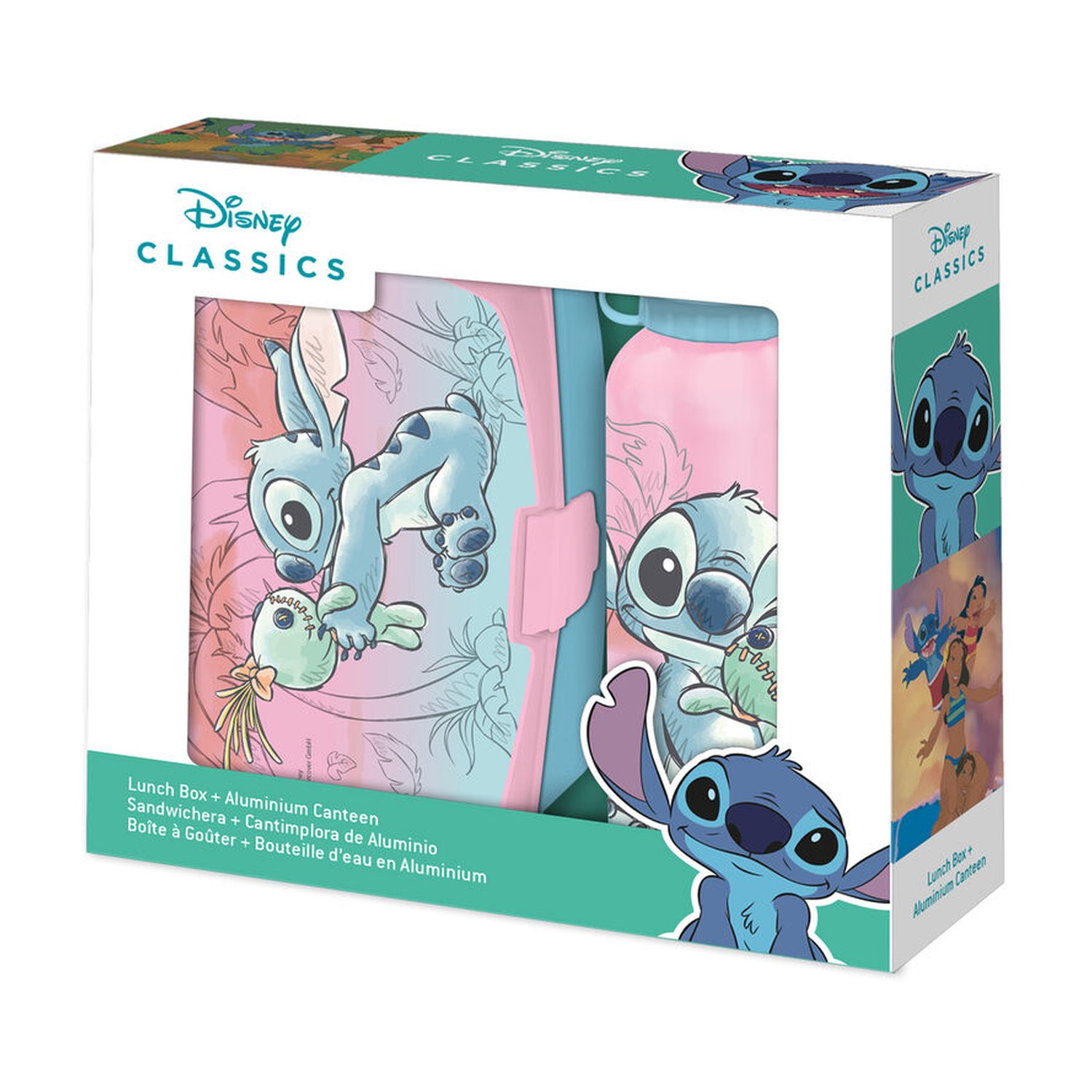 Sandwichera + cantimplora aluminio Stitch Disney 500ml