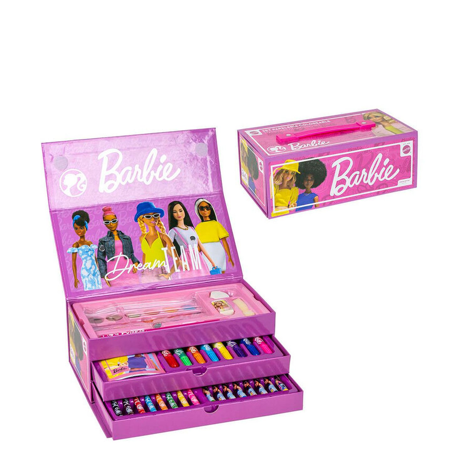 Maletin papeleria coloreable Barbie