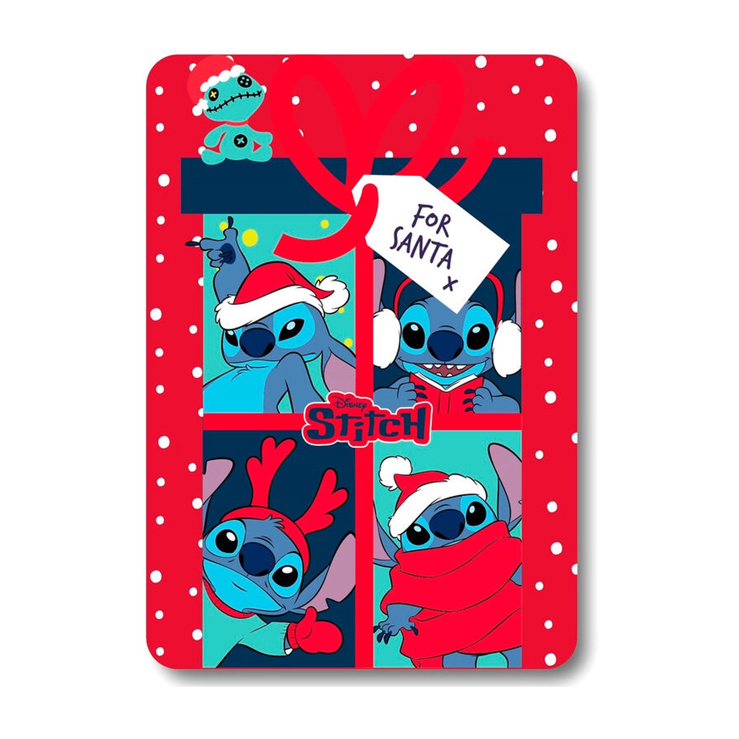 Manta polar Navidad Stitch Disney
