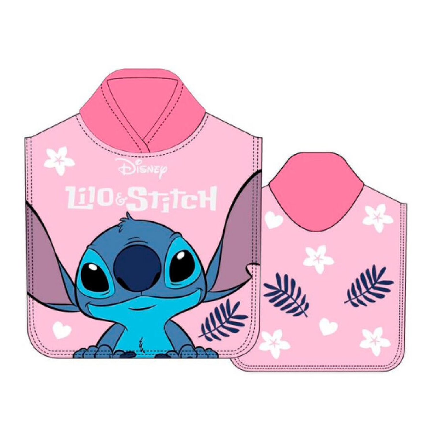 Poncho toalla Stitch Disney microfibra