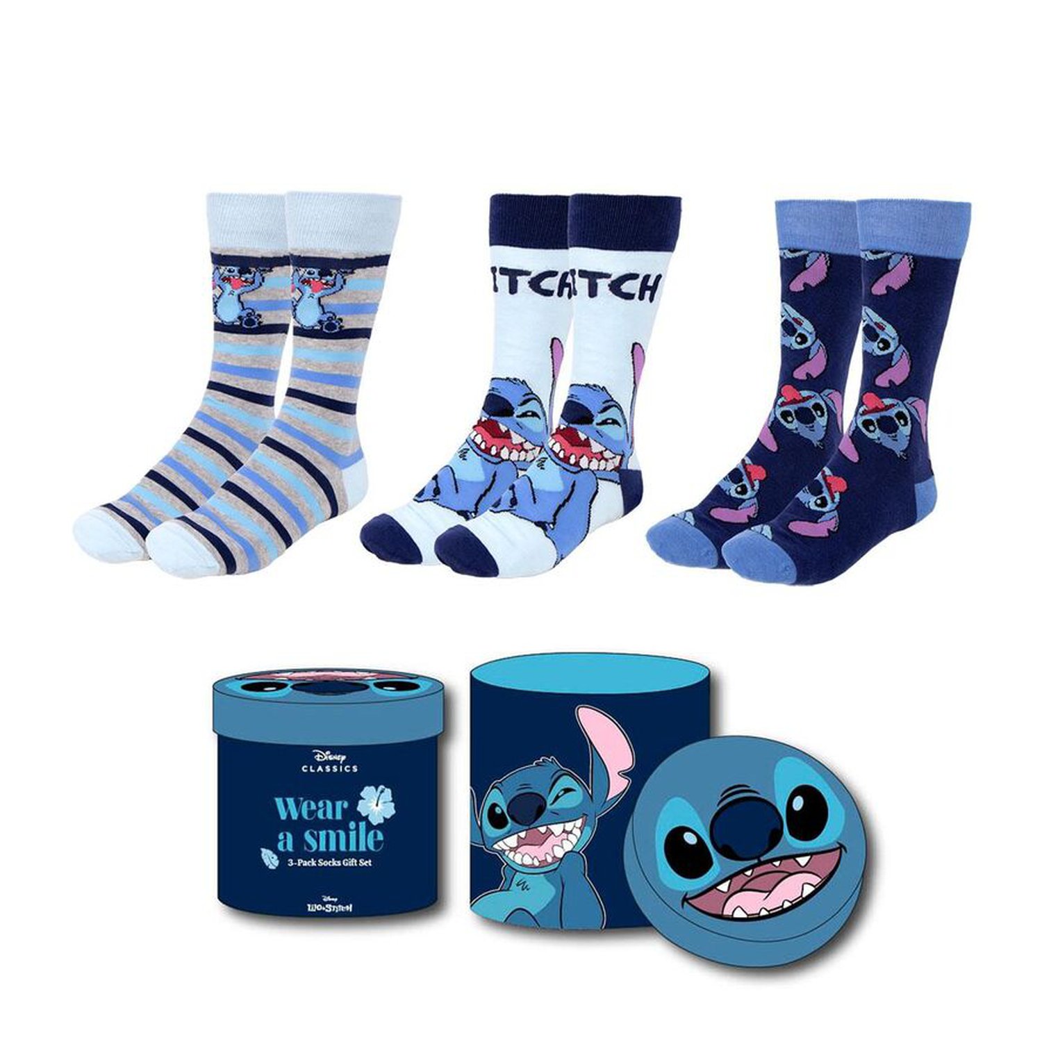 Set 3 calcetines Stitch Disney adulto surtido