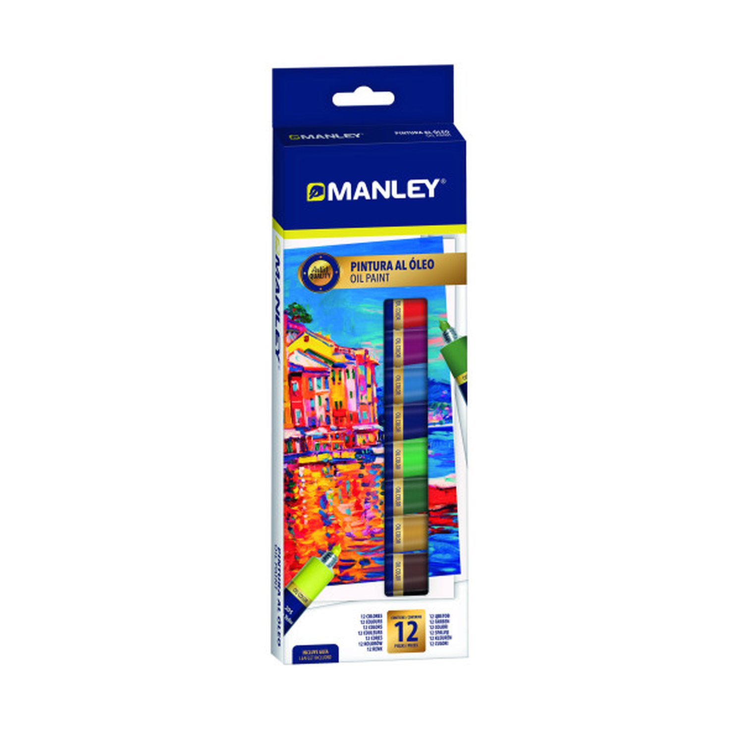 ESTUCHE PINTURA AL OLEO 12 X 12ML MANLEY MOP00012