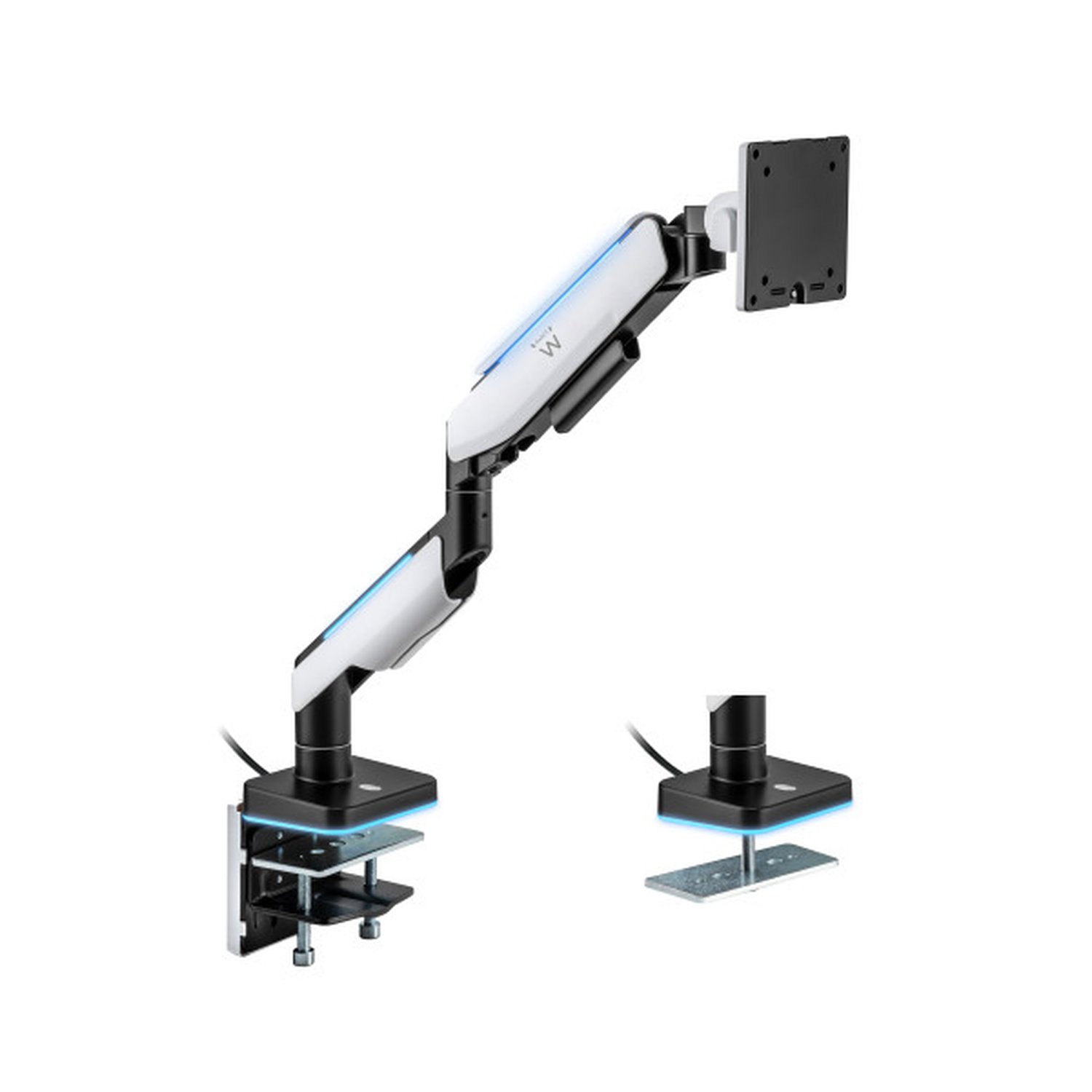 Ewent EW1509 soporte para monitor 124,5 cm (49") Negro, Blanco Escritorio
