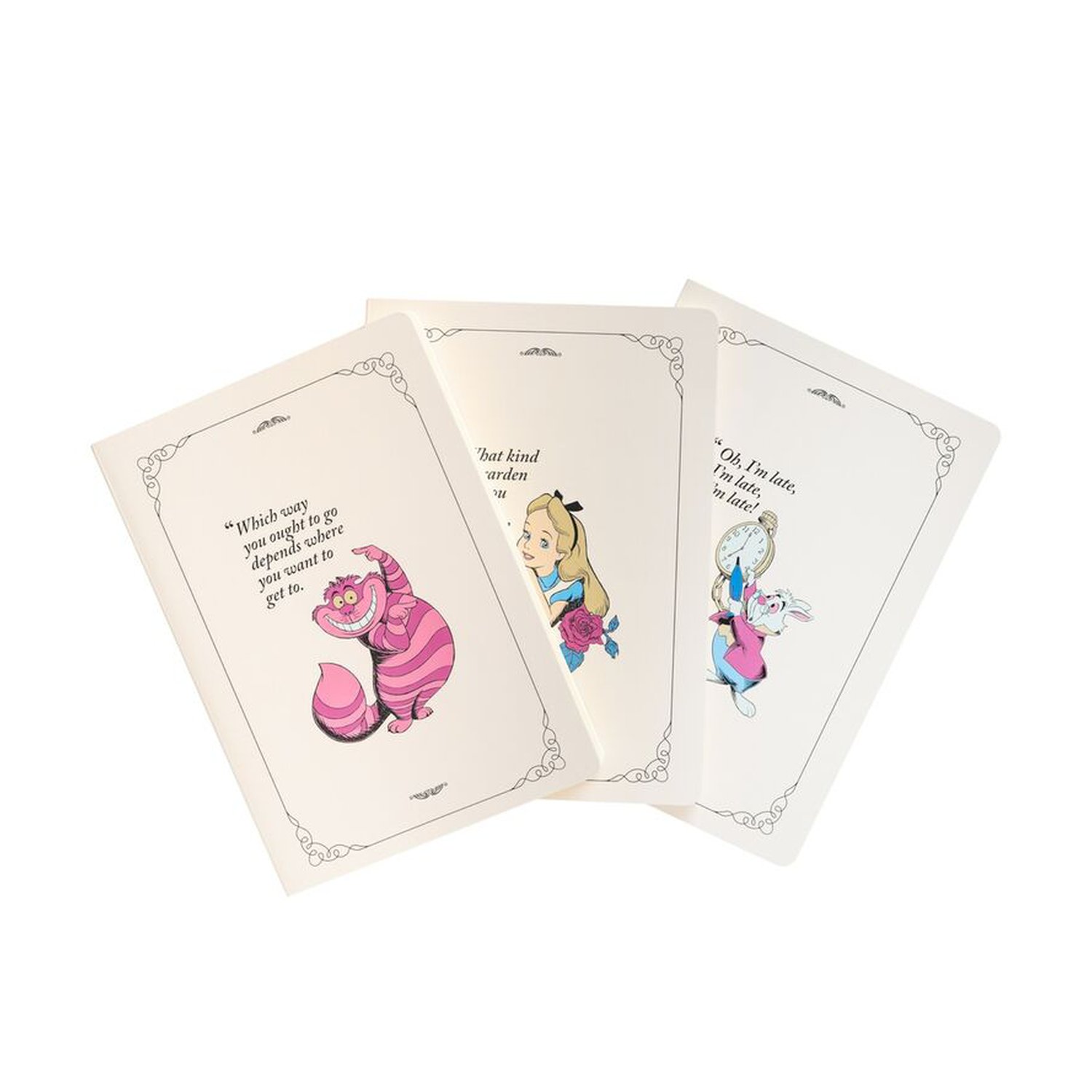 Set 3 cuadernos A5 Alicia en el Pais de las Maravillas Disney