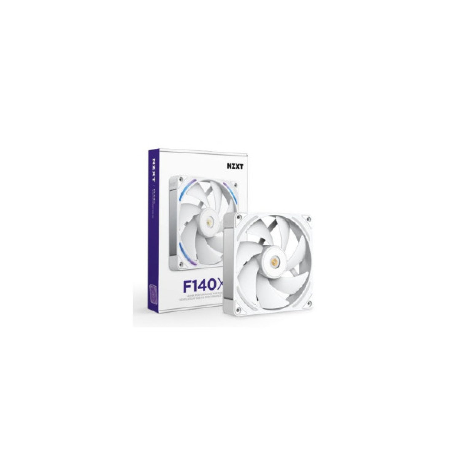 NZXT F140X RGB · Ventilador 140mm · Iluminación RGB · Blanco