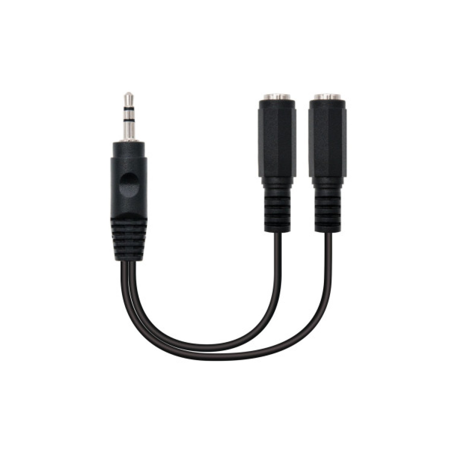 Nanocable · Cable de Audio Estéreo · 2x3.5mm Hembra a 3.5mm Macho · 15cm