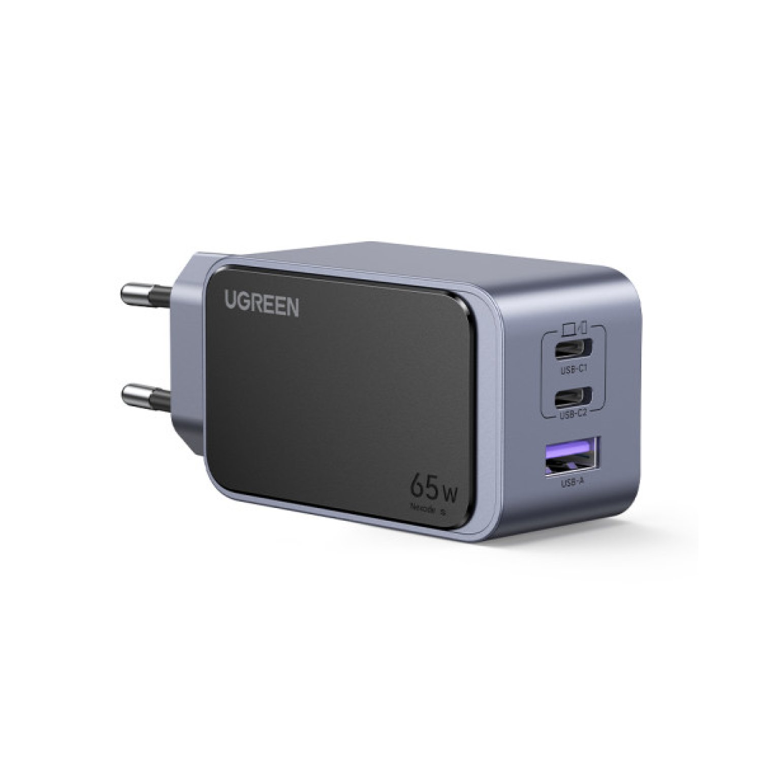Ugreen Nexode Air 65W · Cargador Rápido · USB + 2x USB-C · Gris