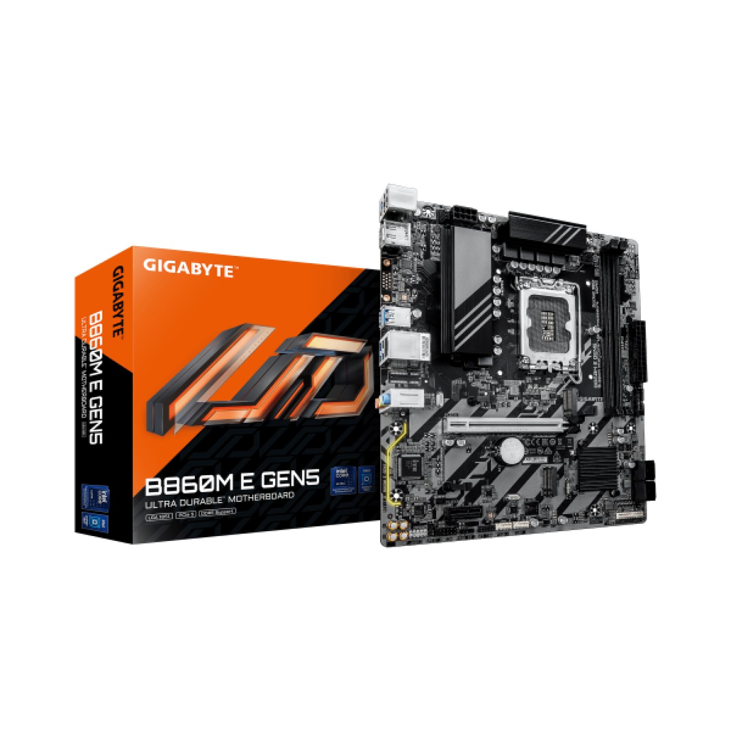Gigabyte B860M E Gen5 · Placa Base Intel · DDR5 · 128GB · MatX · 4x SATA · 2x M.2 · Gigabit LAN