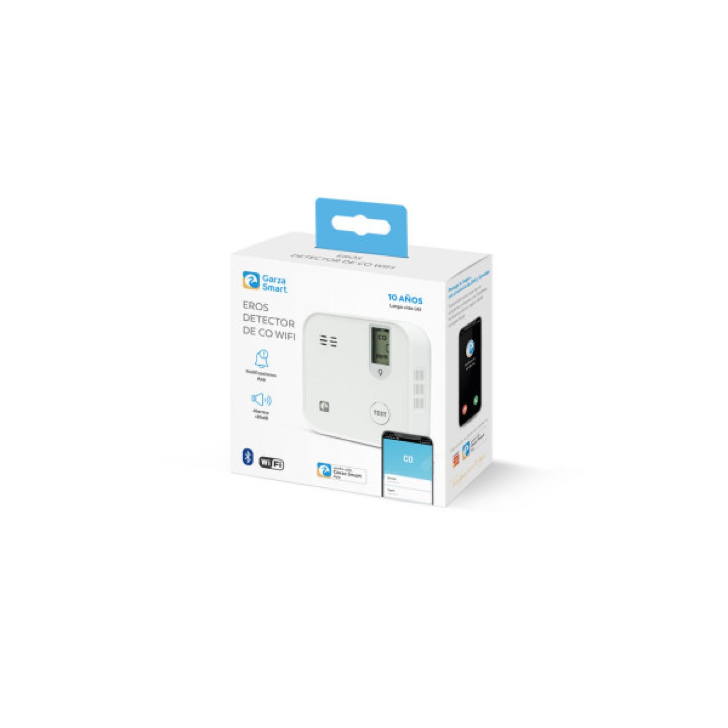 Garza · Detector Monóxido Carbono · Smart WiFi · Alarma de Seguridad
