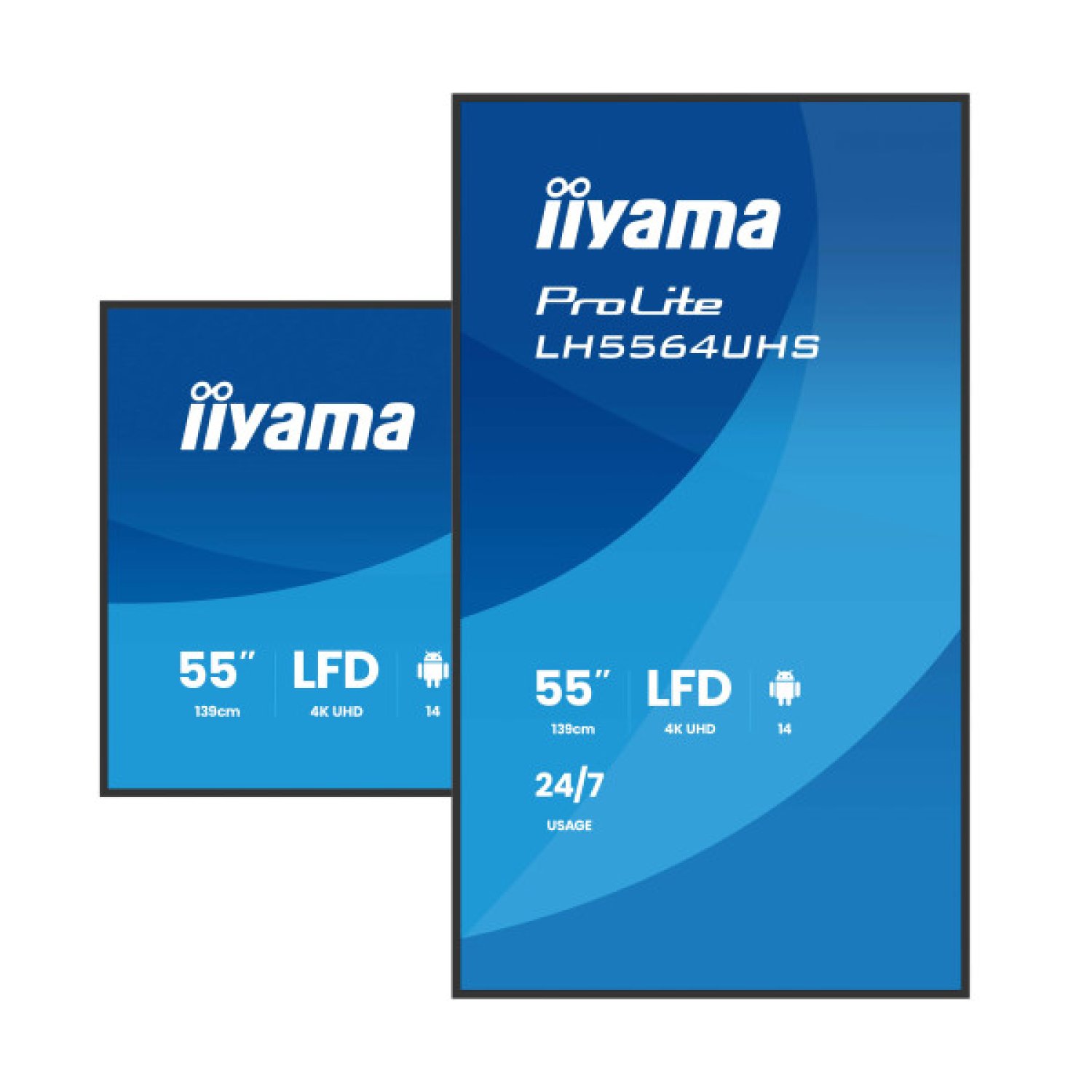 Iiyama LH5564UHS · Monitor 55" UHD 4K · VA DLED 500cd/m² · Android 14 · HDMI USB-C · WiFi LAN