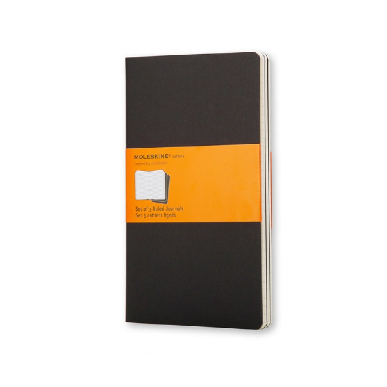 Moleskine Cahier · Set 3 Libretas · 9x14cm · Rayas · Negras