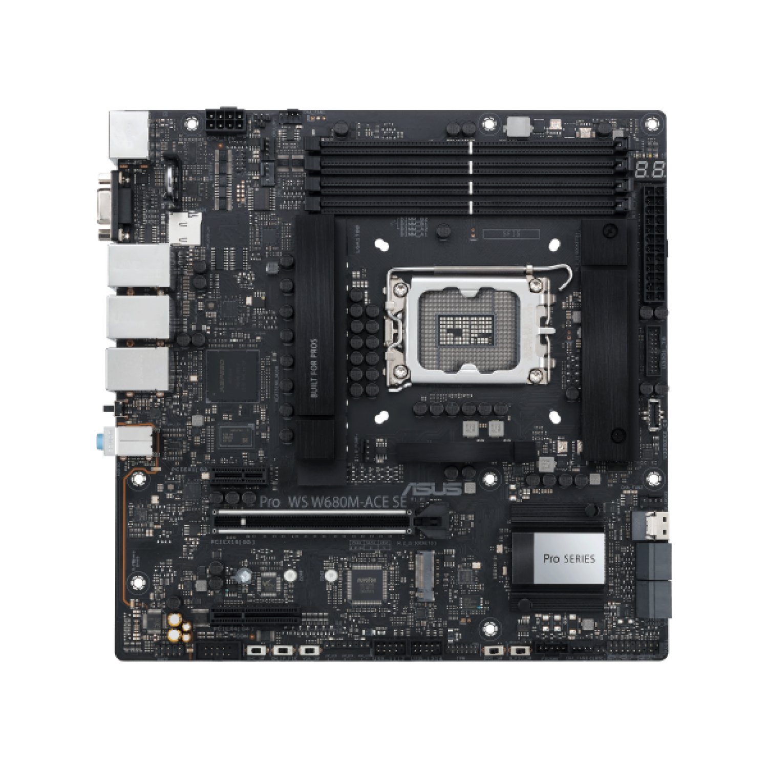 ASUS Pro WS W680M-ACE SE · Socket 1700 · Intel W680 · 4 DDR5 · MatX · 4 SATA3 + 2 M.2
